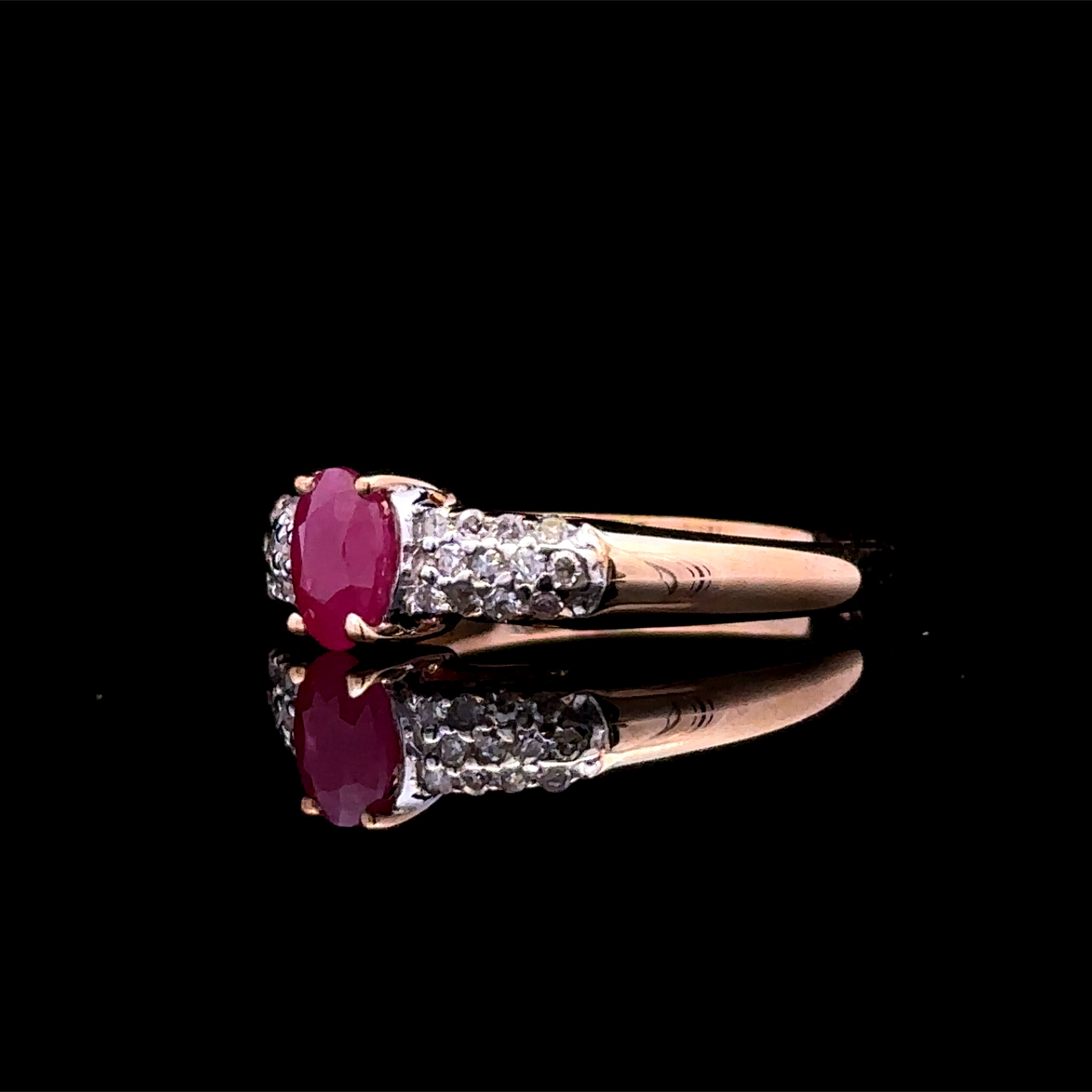 Carolina 10K Yellow Gold Ruby and Diamond Ring