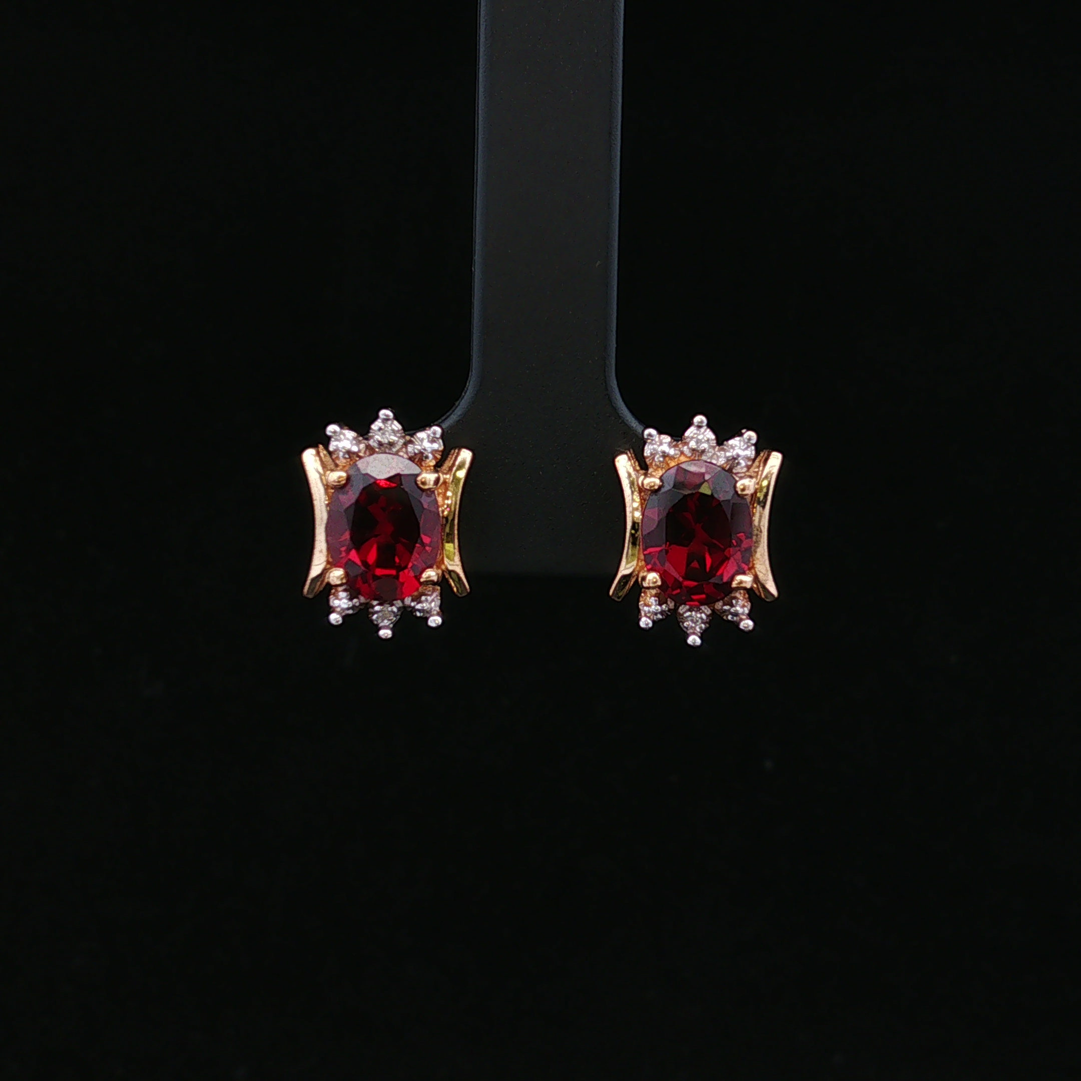 Noelle 14K Yellow Gold Garnet Diamond Earrings