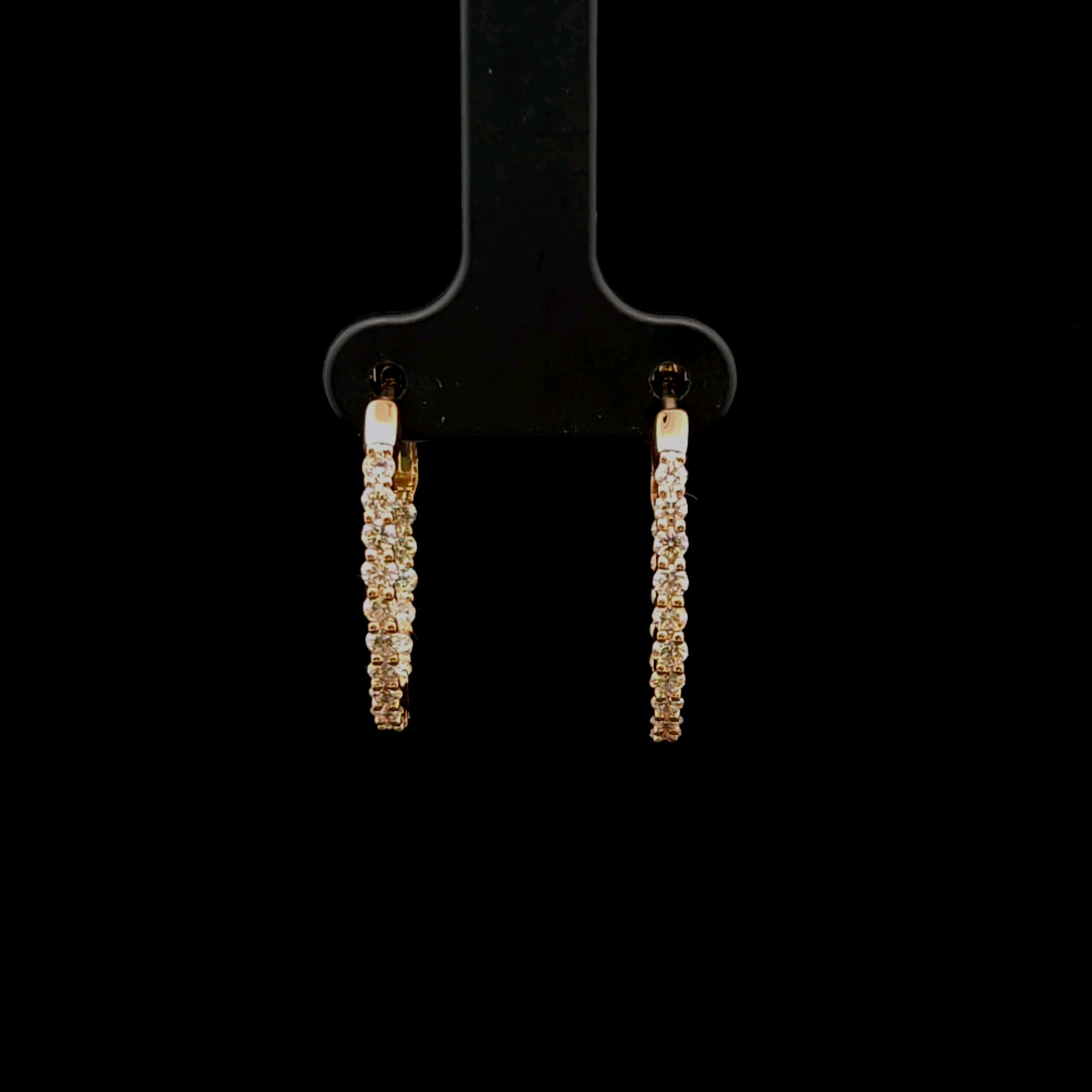 Emma 14K Yellow Gold Medium Hoops with 1.00ct Diamond