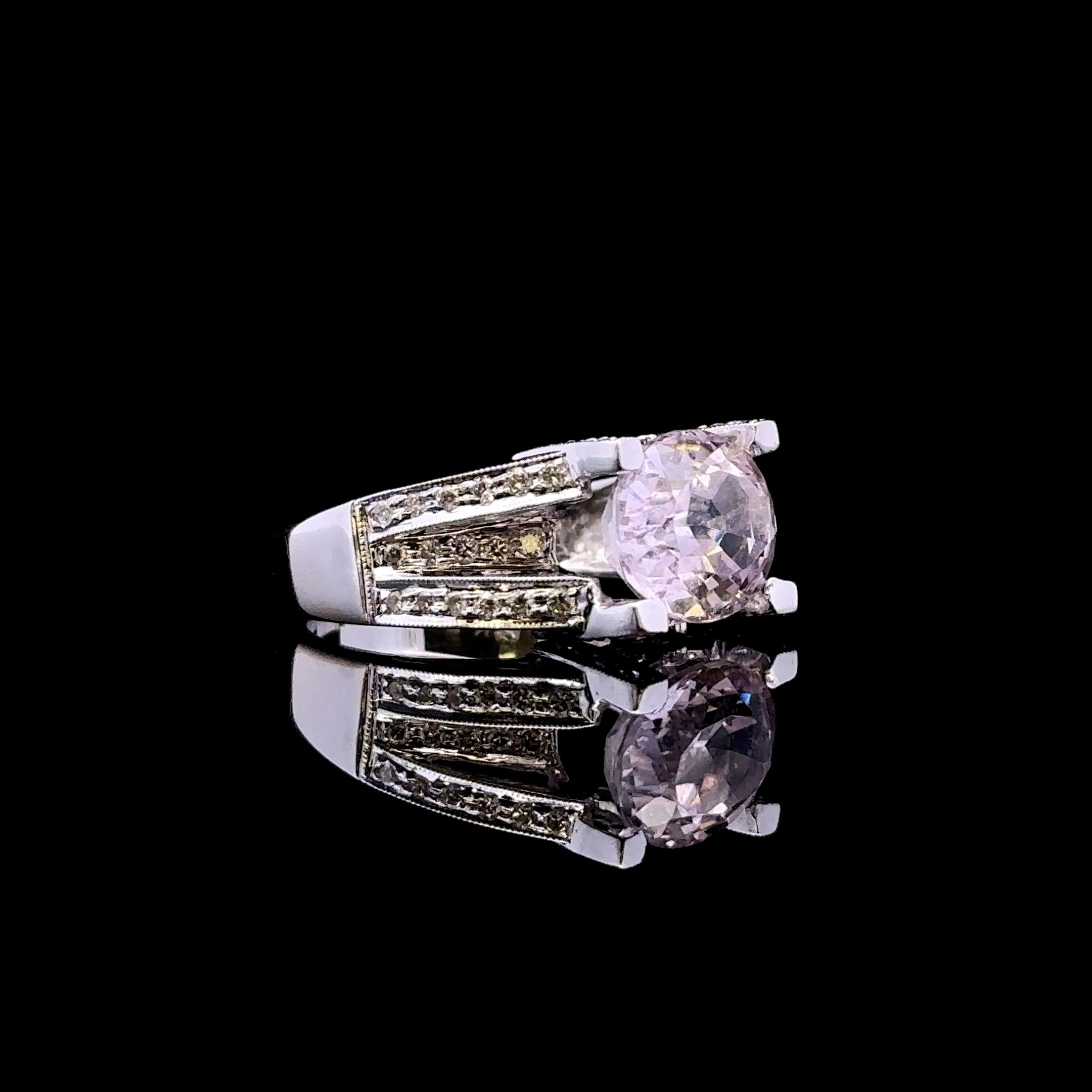 Bexley 14K White Gold Morganite and Diamond Ring