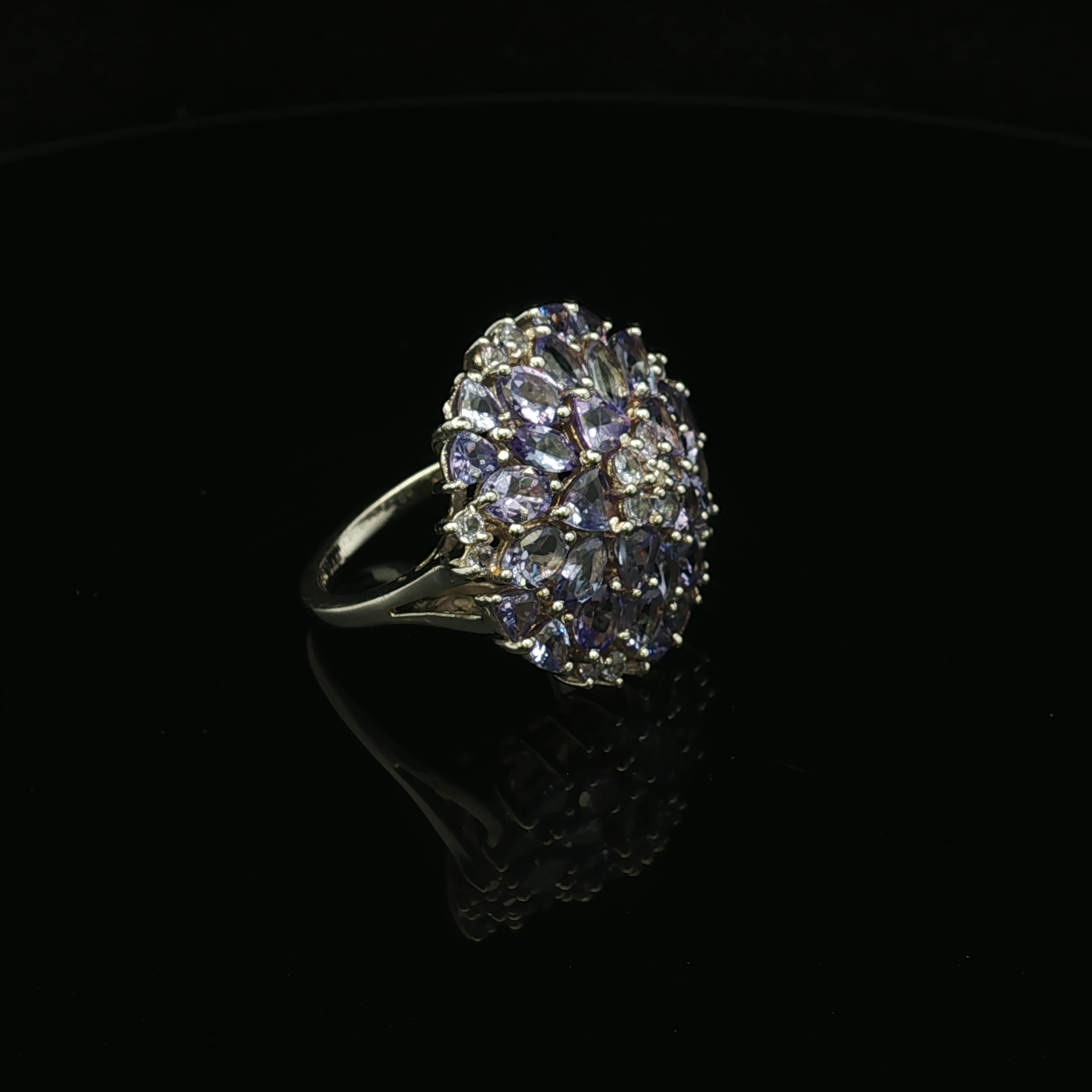 Harrieta Silver Tanzanite Cluster Ring