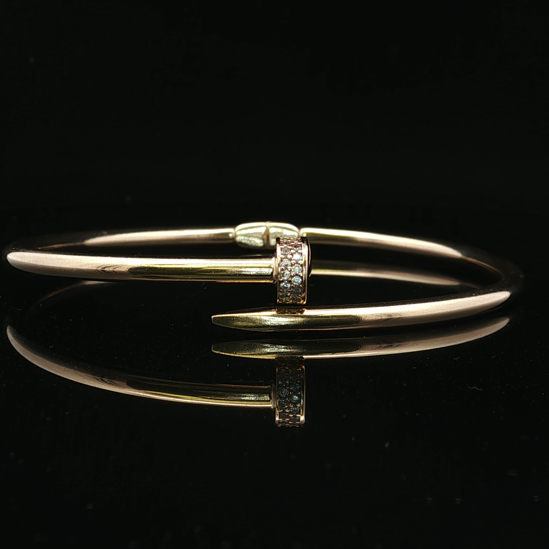 14K Yellow Gold Cartier-Look Nail Wrap Hinge Ring