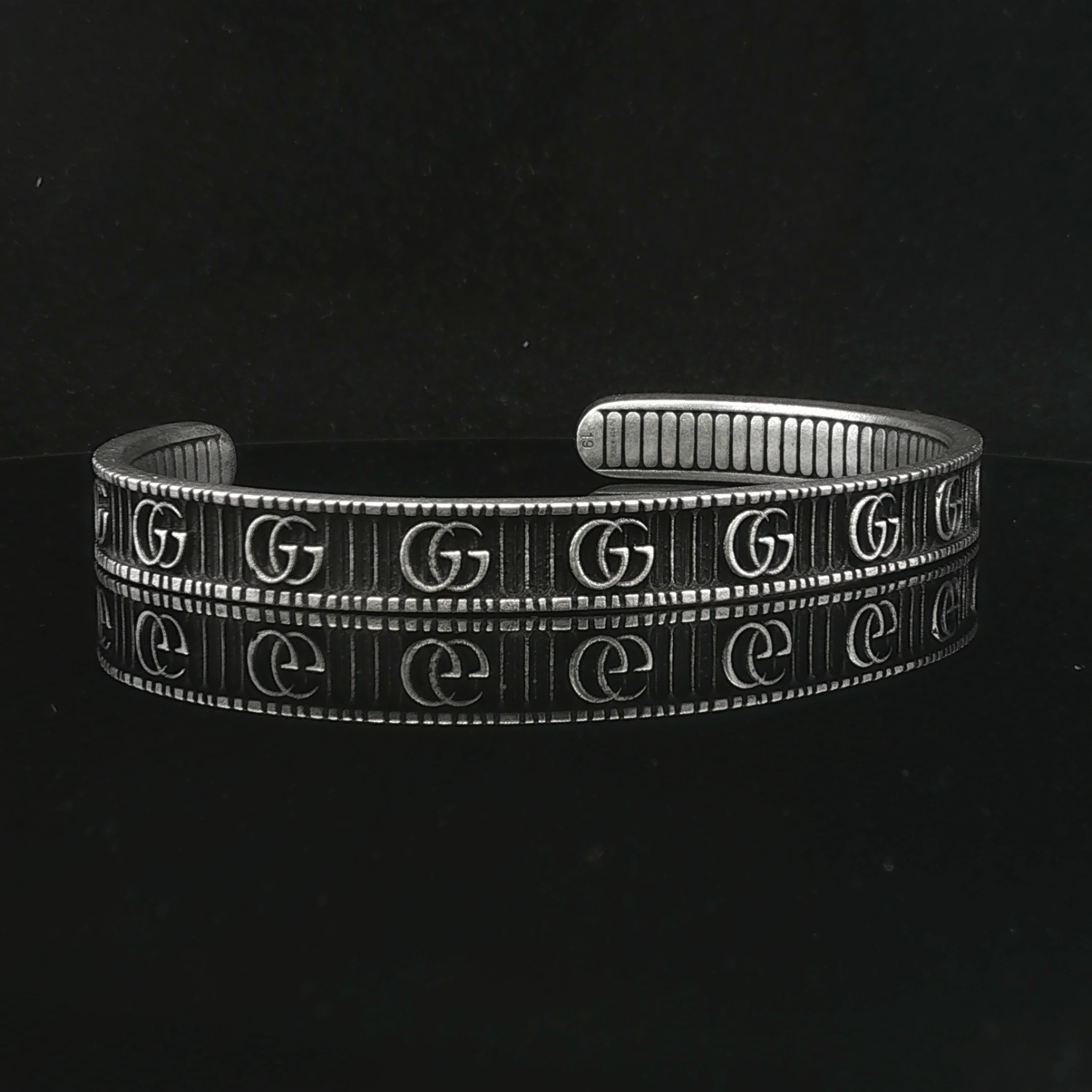 Gucci Marmont Sterling Silver Textured Cuff Bracelet