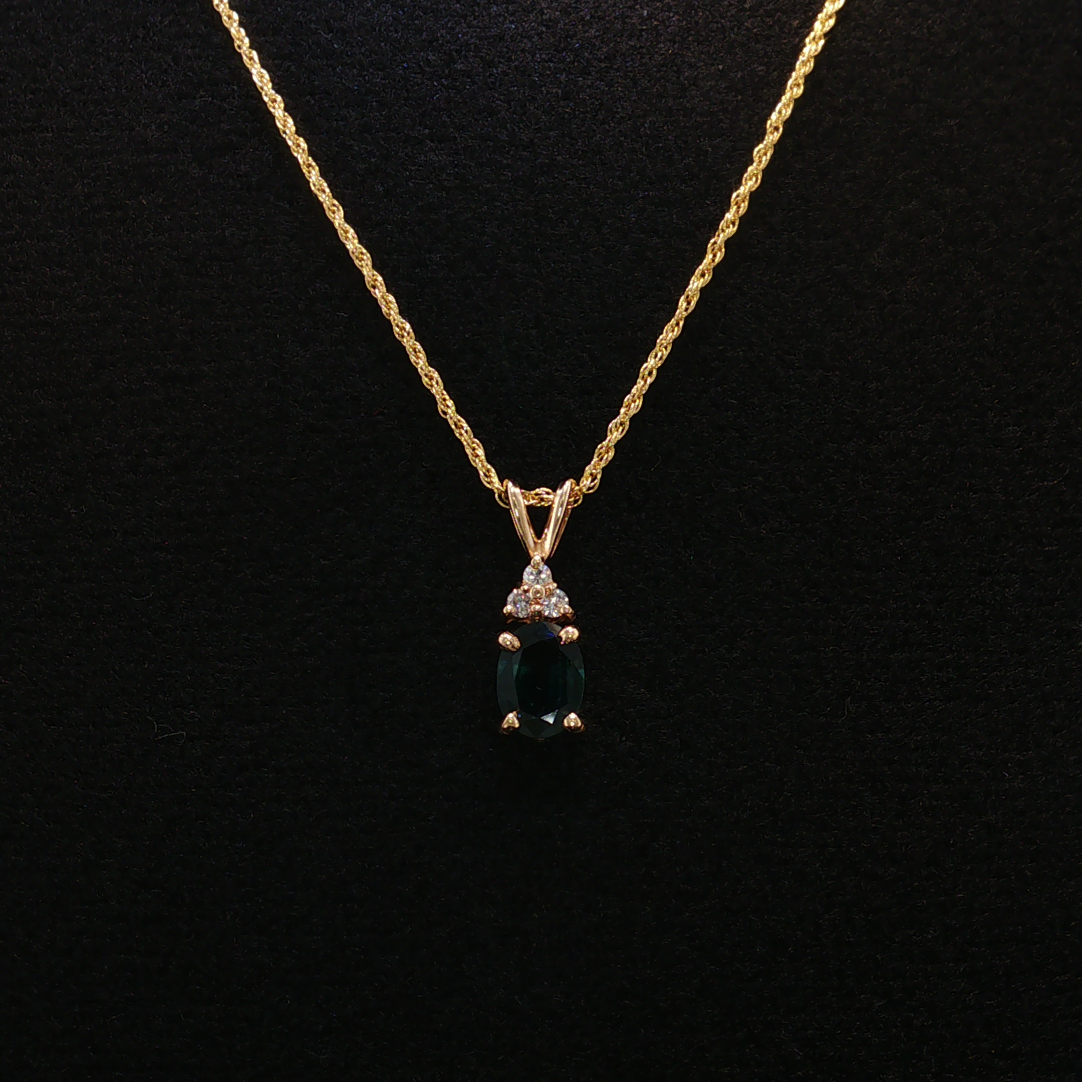 Lenora 14K Yellow Gold Sapphire Diamond Necklace
