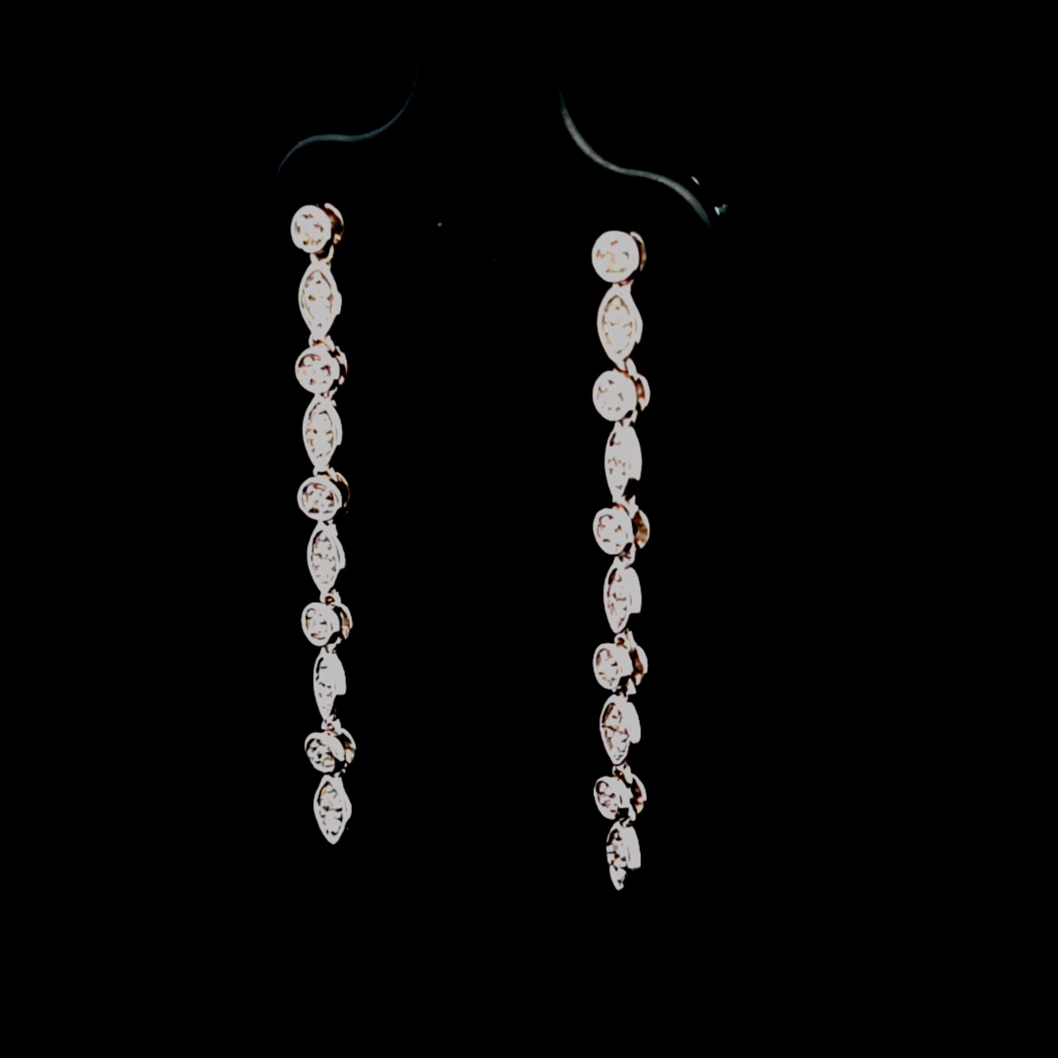 Eileen 18K White Gold Cascade Diamond Dangle Earrings