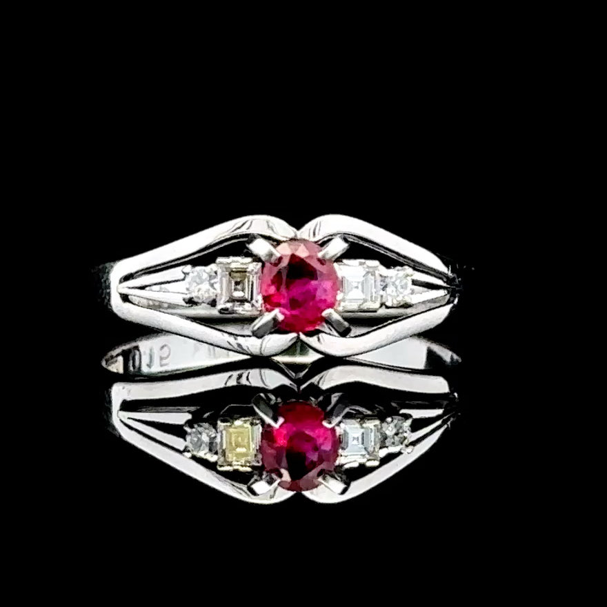Lila Ruby and Diamond Ring