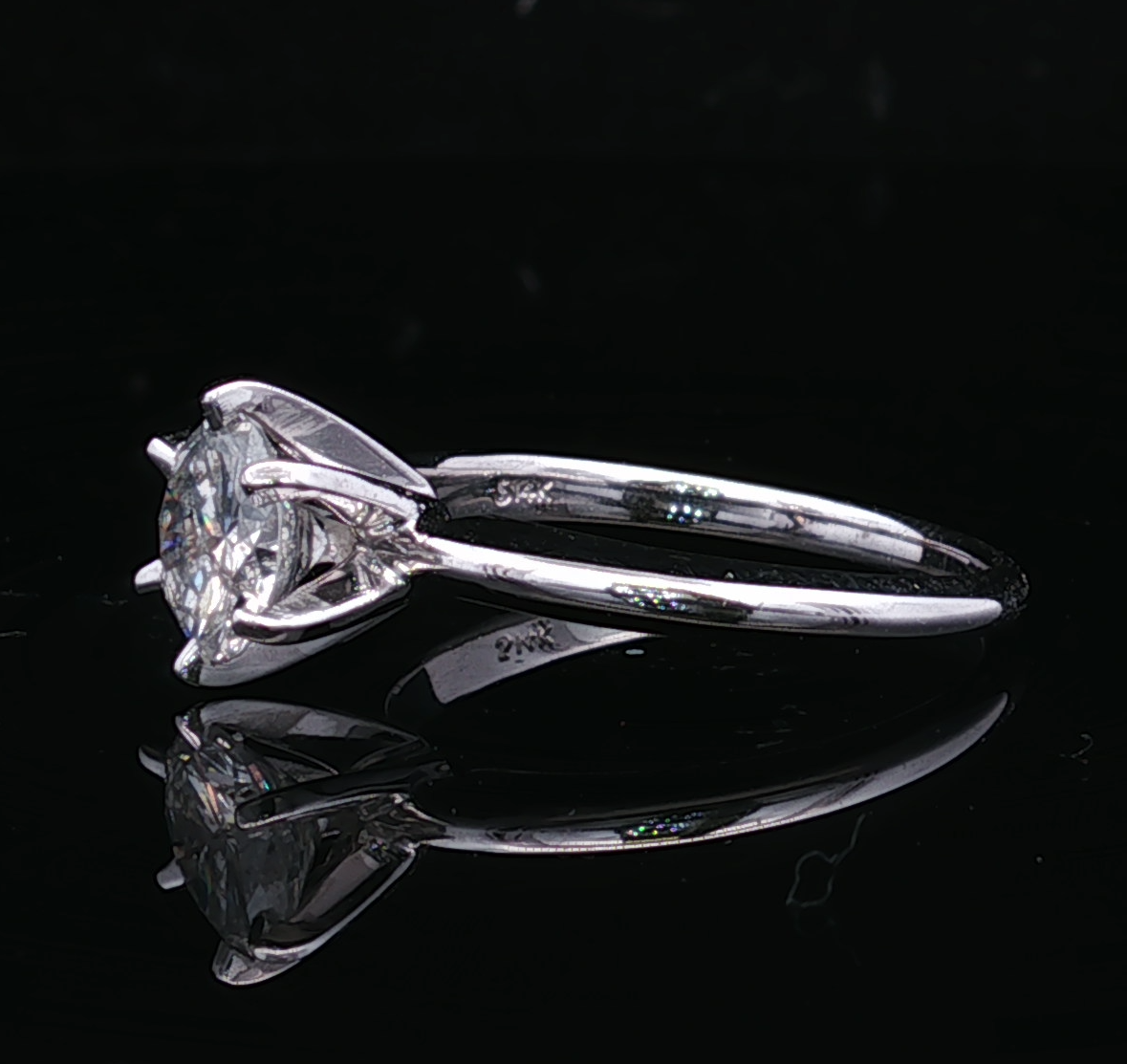 Kamilah 14K White Gold Tiffany Setting Engagement Ring