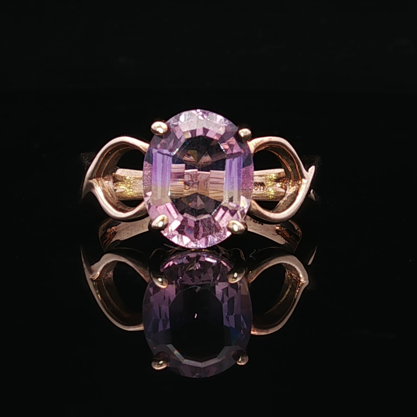 10K Yellow Gold Oval Ametrine Ring