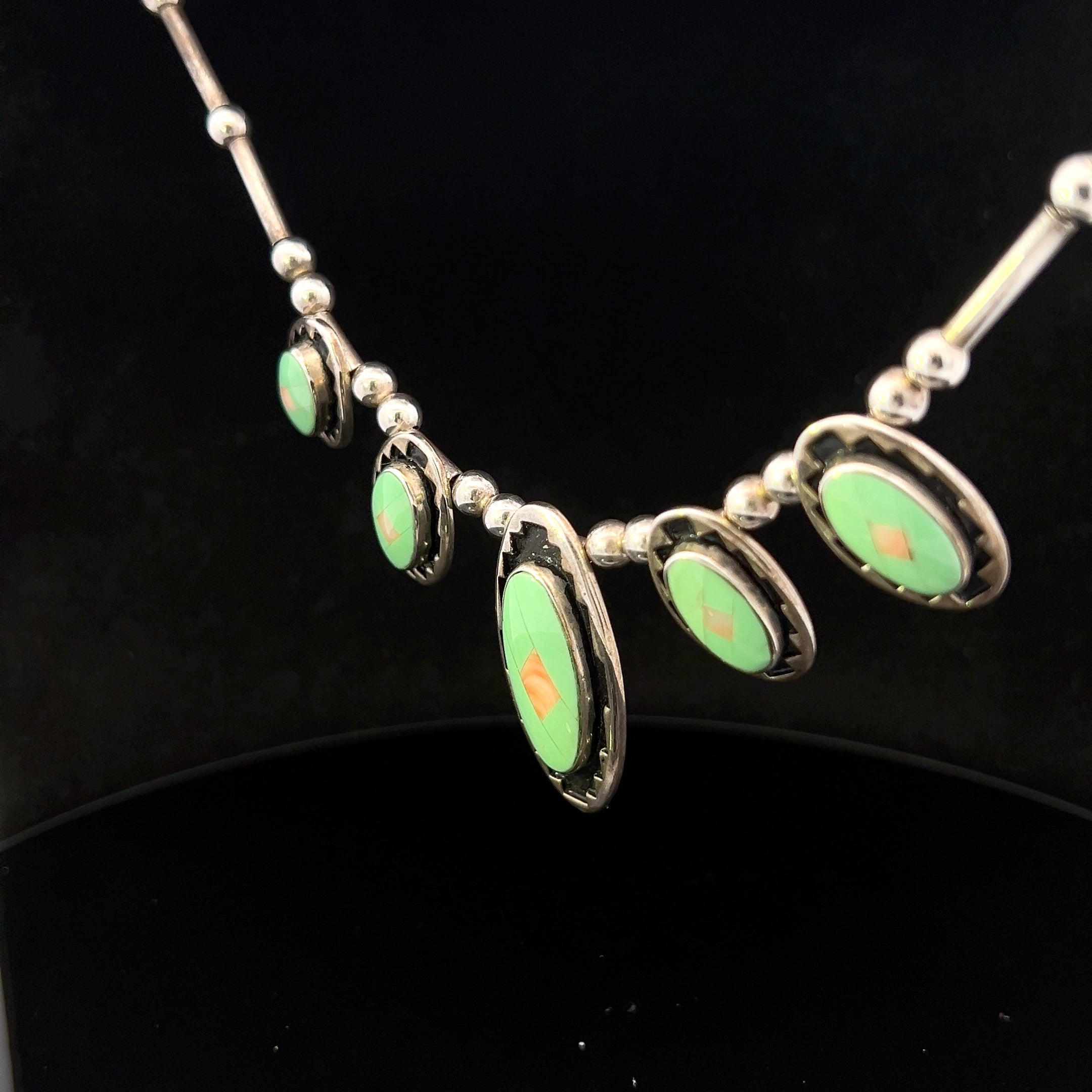 Alma S/S Green Turquoise & Coral Necklace
