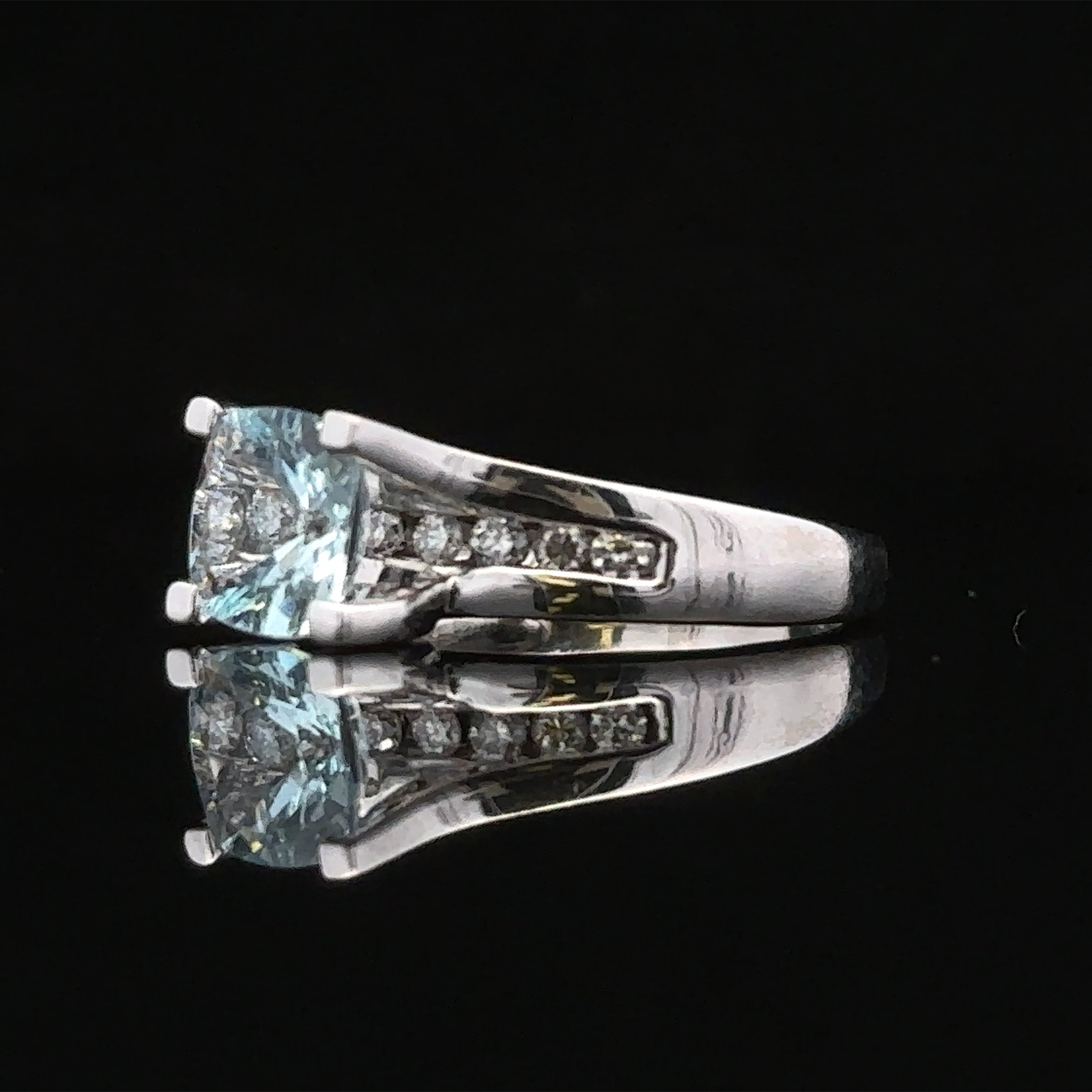 Savanna Aquamarine and Diamond Ring