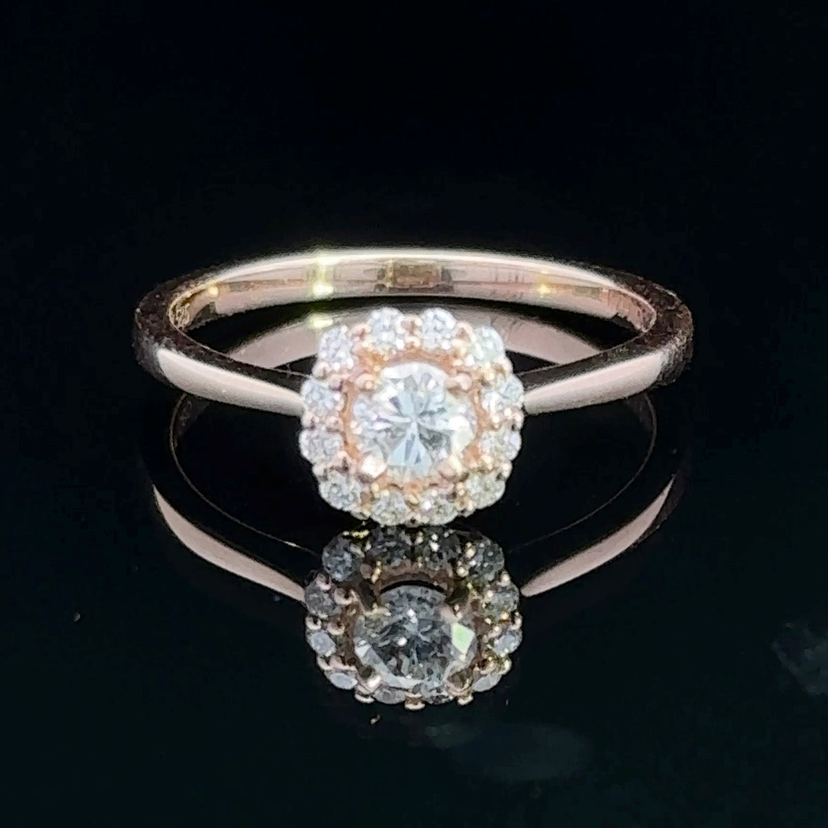 Madilynn 14k Rose Gold Diamond Halo Engagement Ring