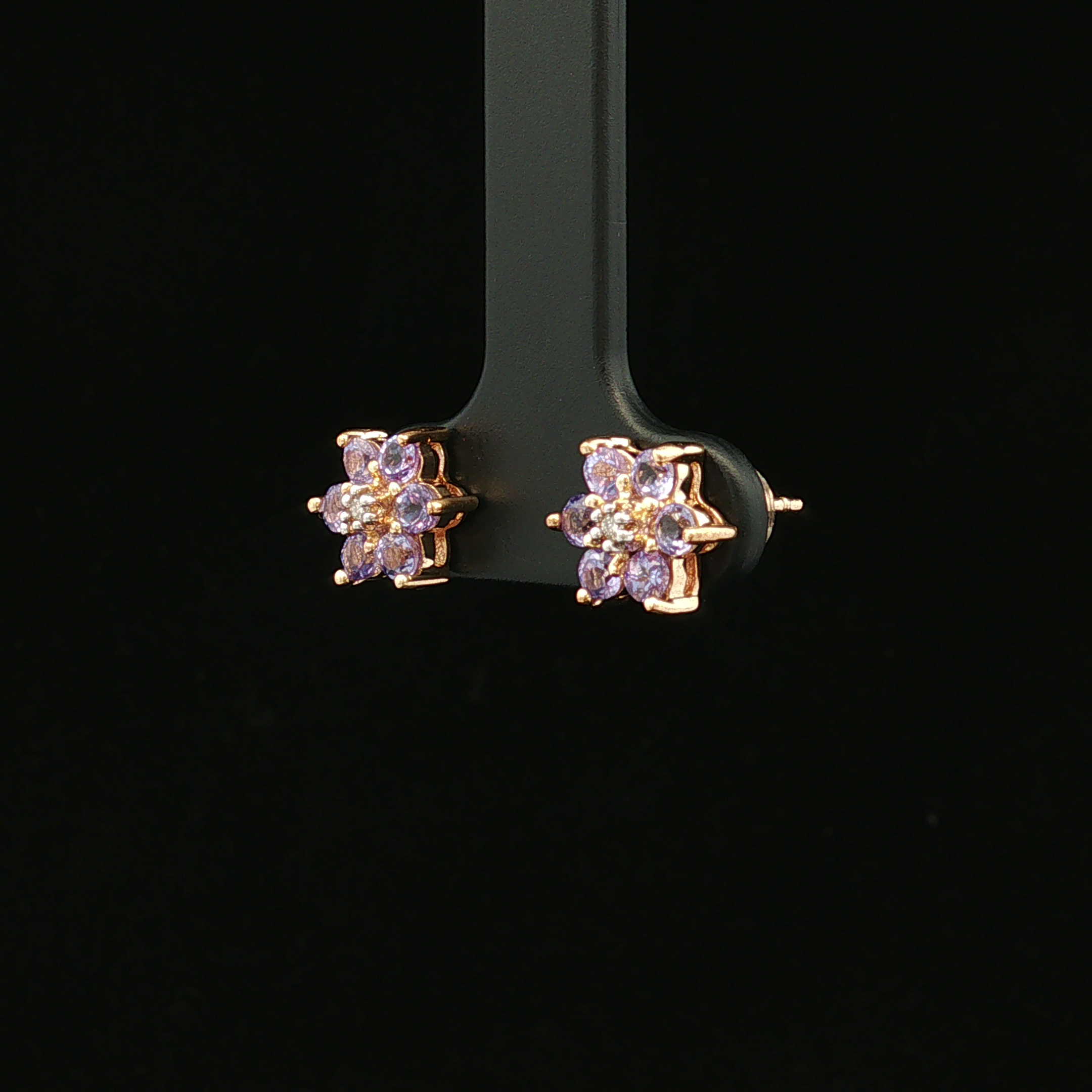 Rue 10K Yellow Gold Tanzanite & Diamond Earrings