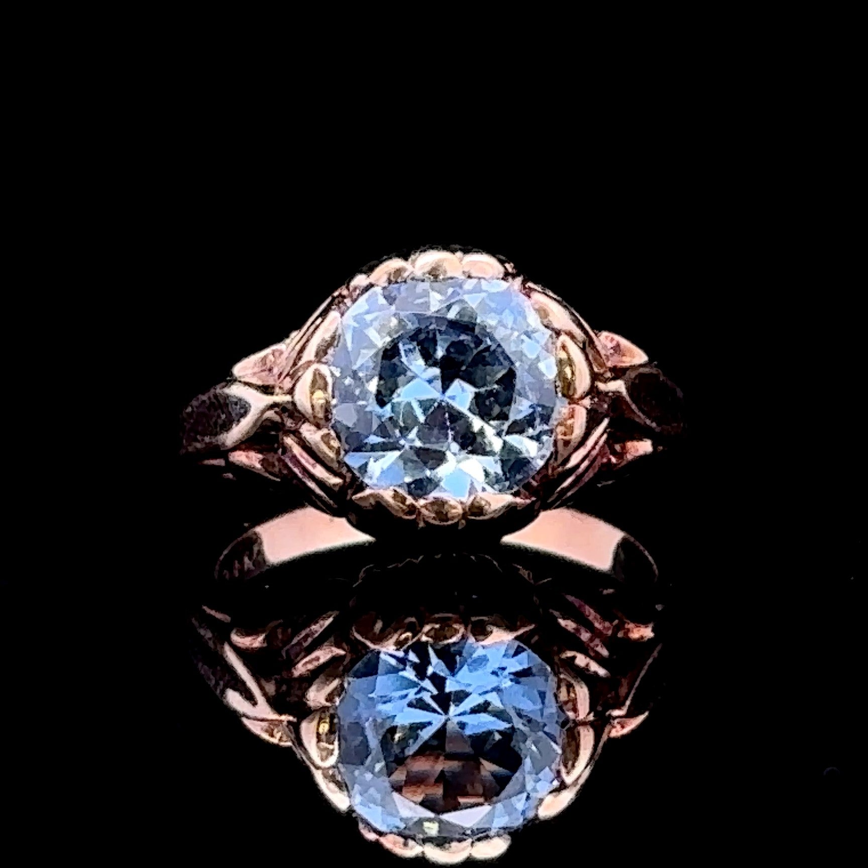 Harlee 14K Yellow Gold Fashion Ring with Synthetic Blue Spinel