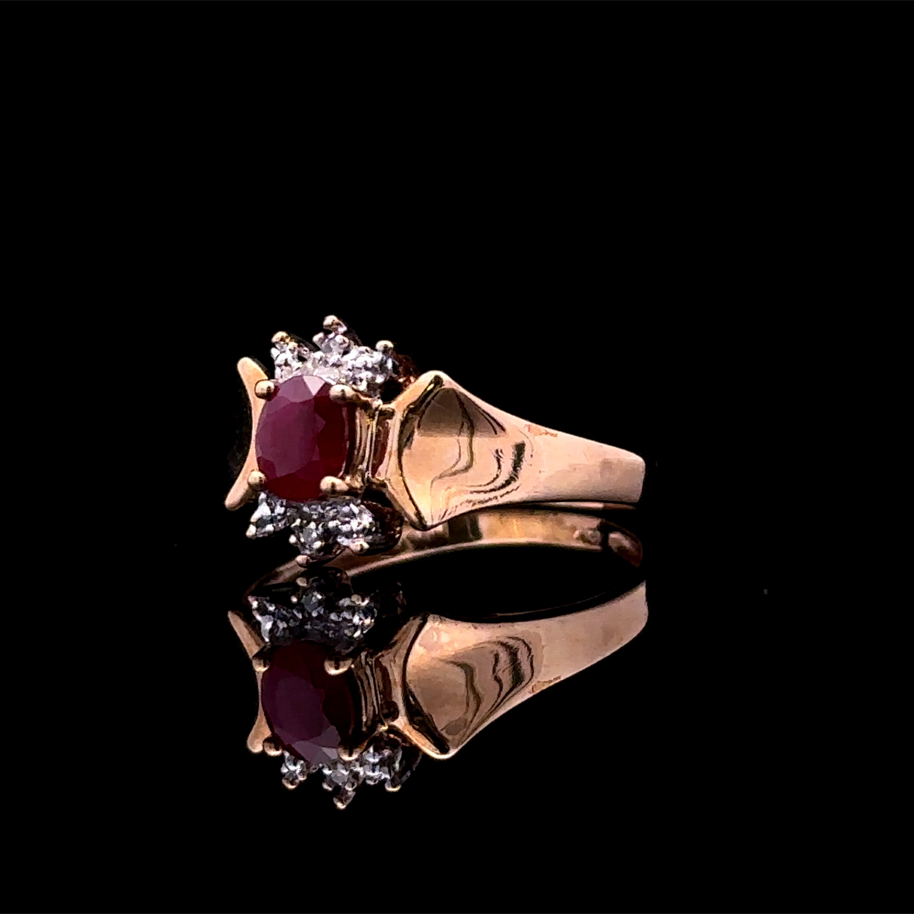 Farah 10K Yellow Gold Ruby and Diamond Ring
