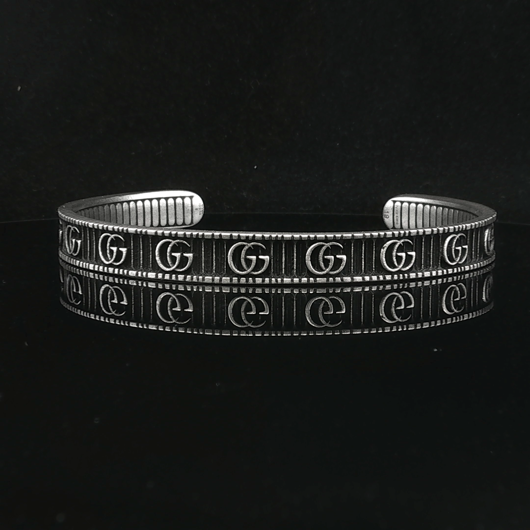Gucci Marmont Sterling Silver Textured Cuff Bracelet