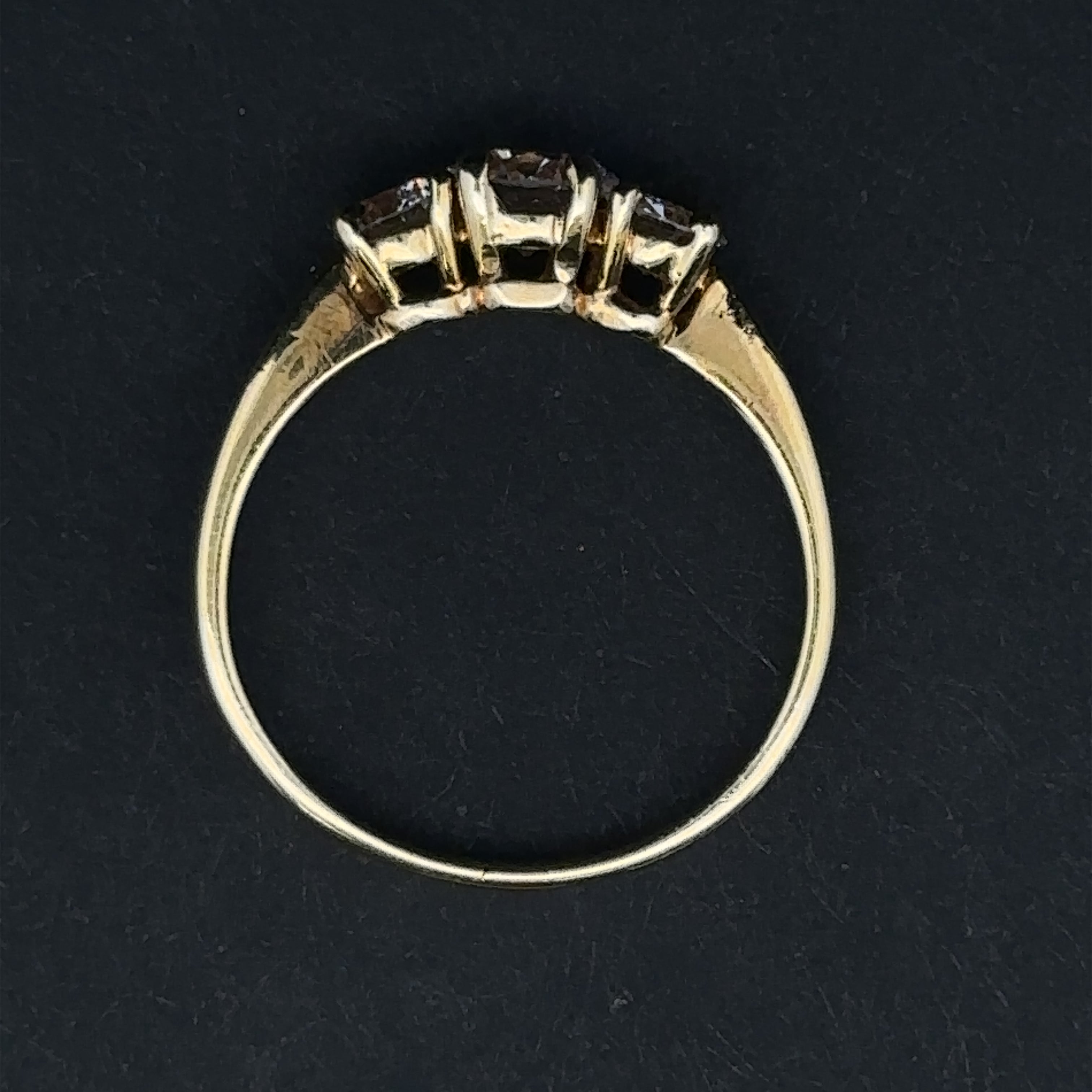 Karter 18K Yellow Gold Three Stone Diamond Engagement Ring