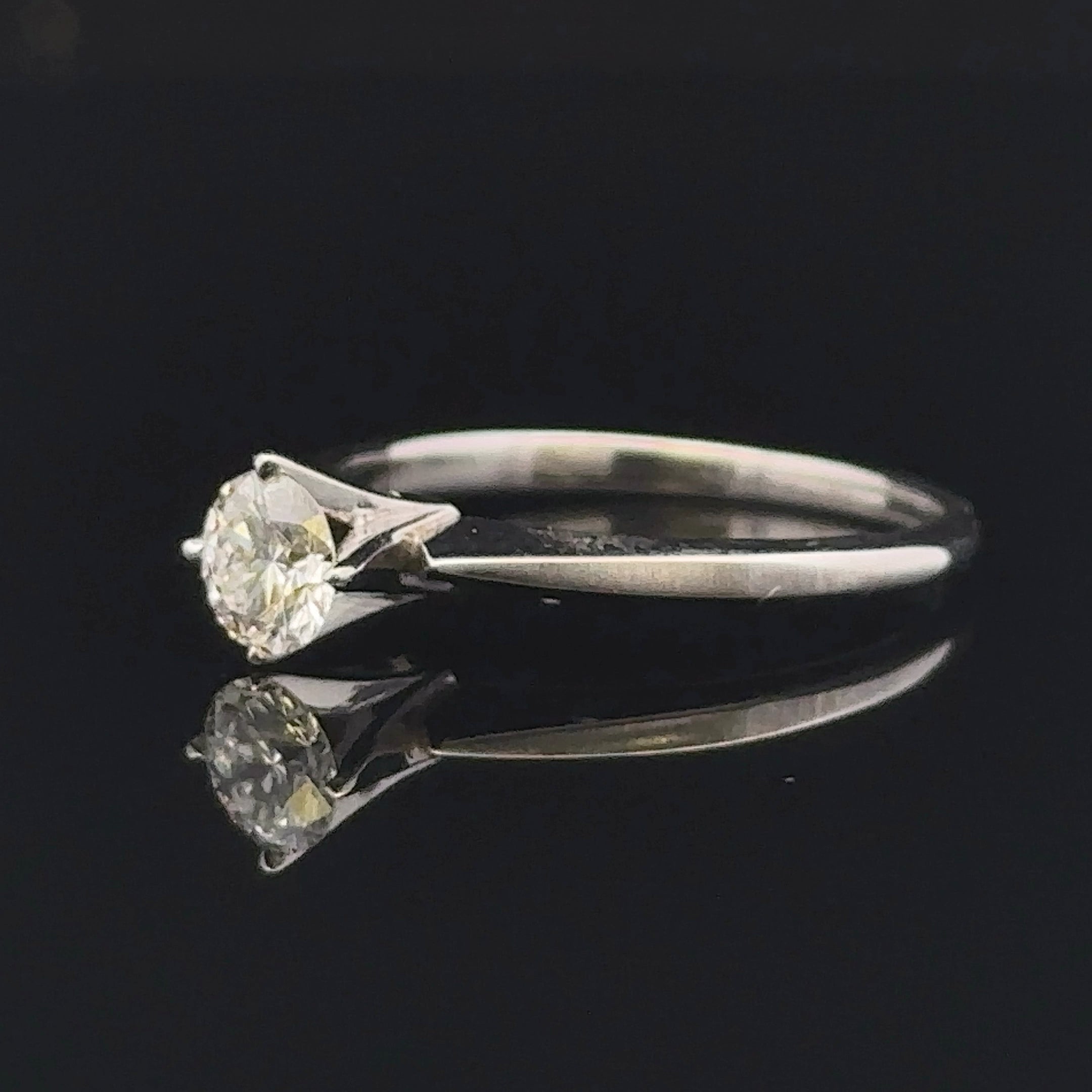 Destiny 18KW .42CT Round Kite Set Diamond Engagement Ring