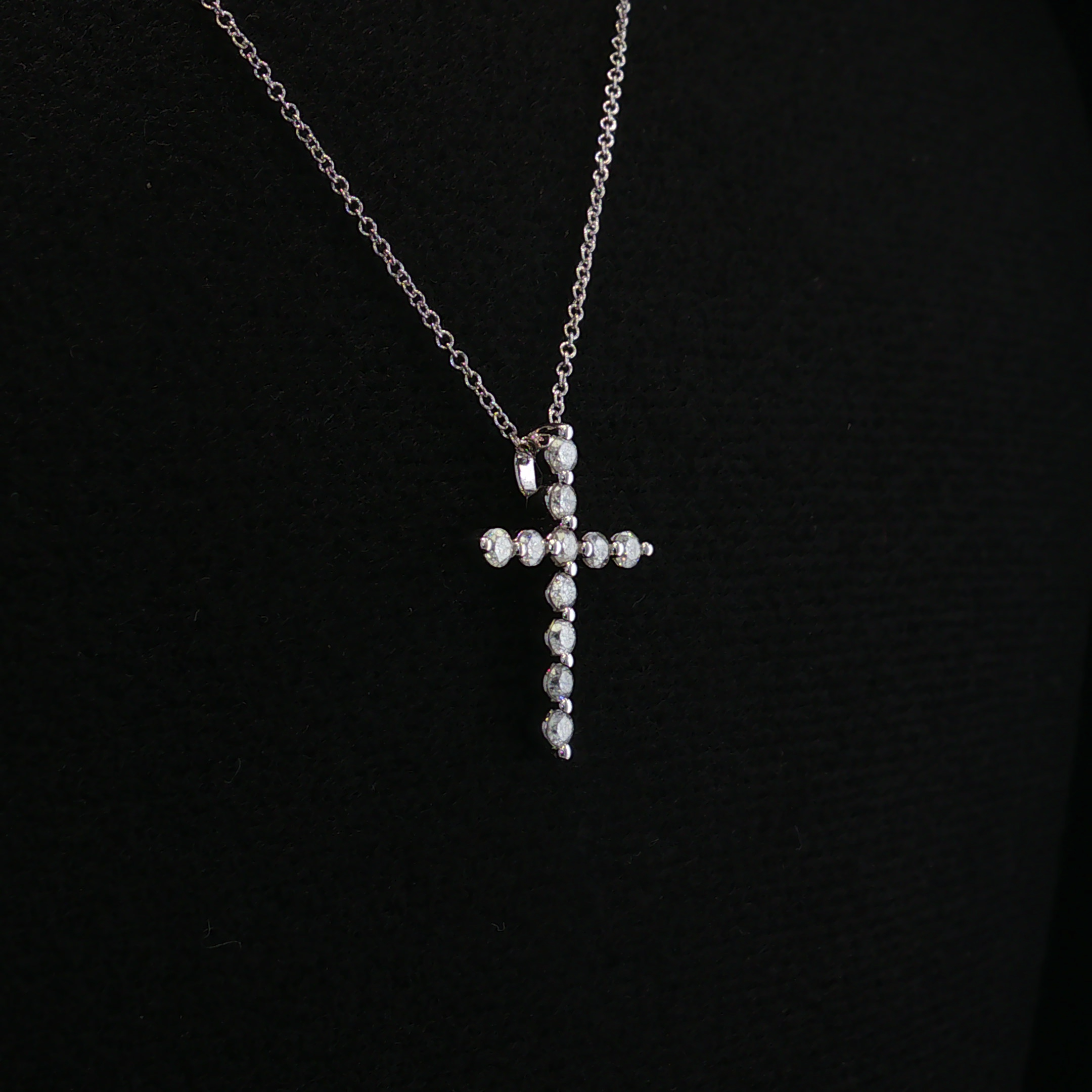Felicia 14K White Gold Diamond Cross Necklace – 0.33 CTW