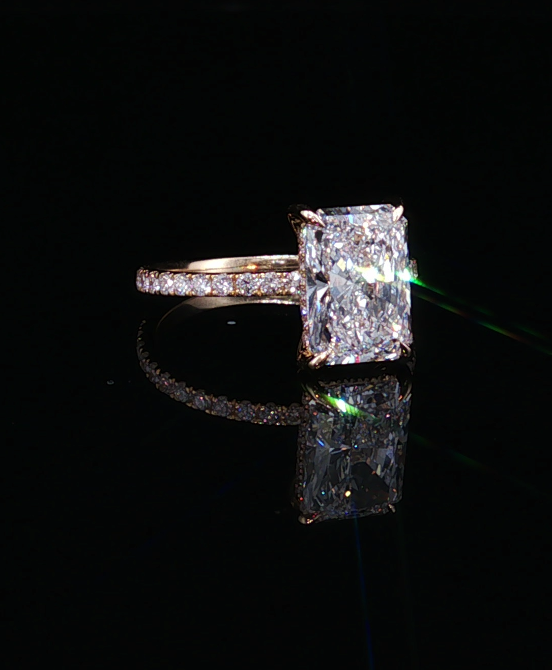 Cleo 14KY 3.5CTW Radiant Lab-Grown Diamond Engagement Ring