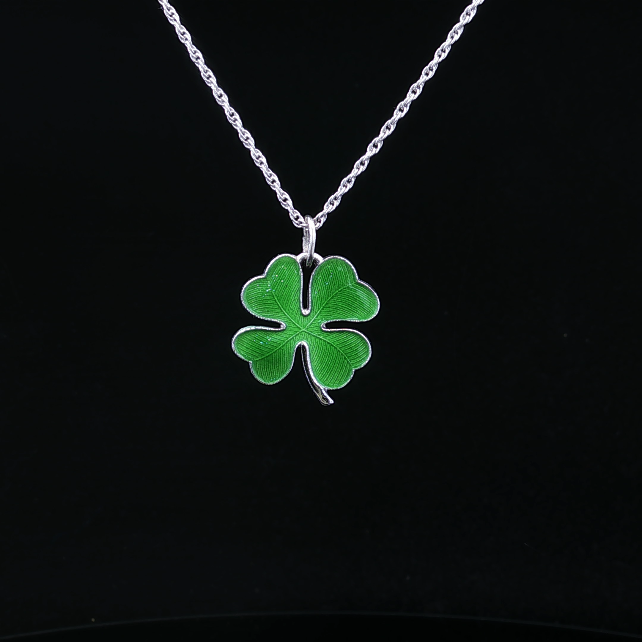 Lucky Sterling Silver 4 Leaf Clover Necklace – 18"