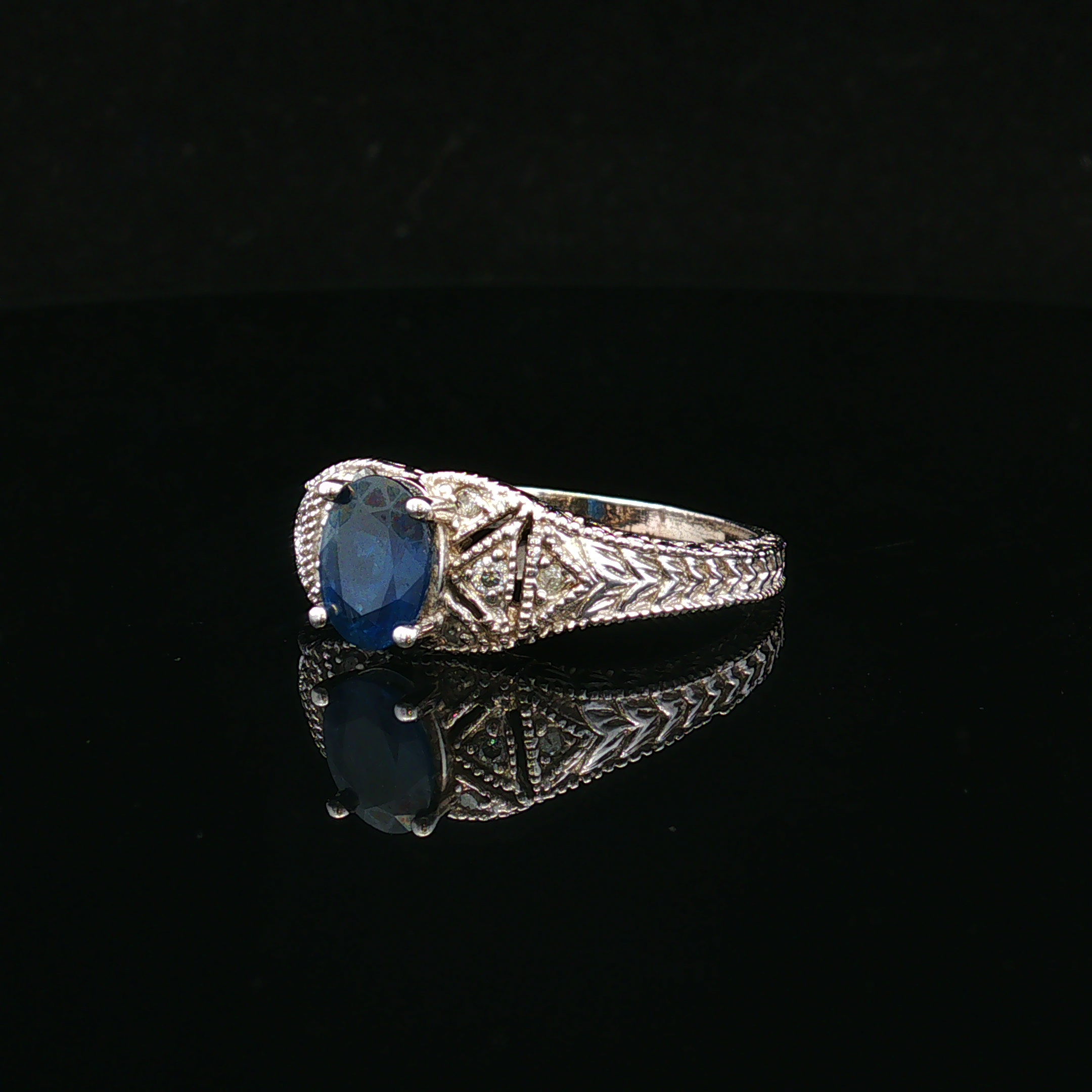 Blythea 14KW 1.50 CT Oval Sapphire & Diamond Ring