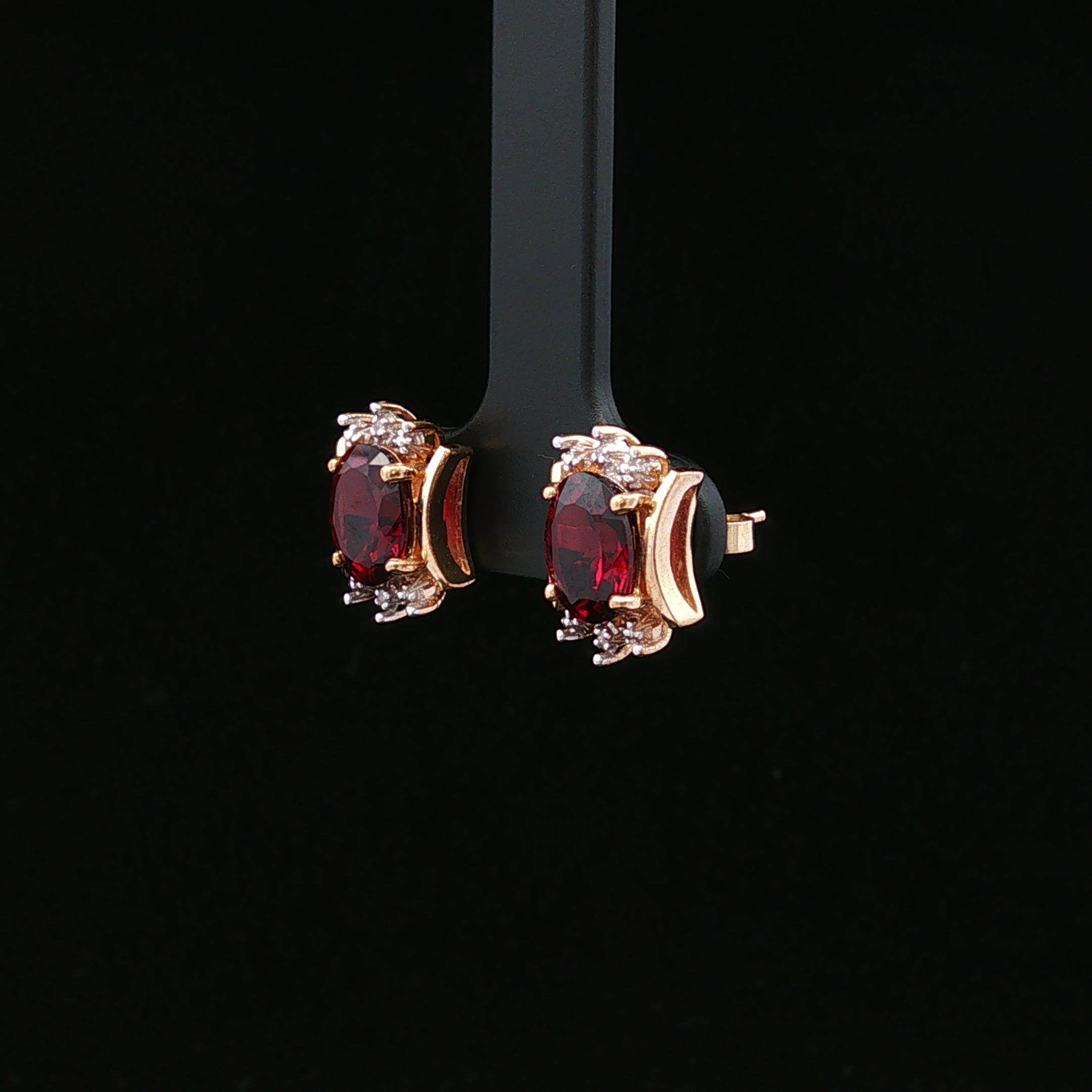 Noelle 14K Yellow Gold Garnet Diamond Earrings