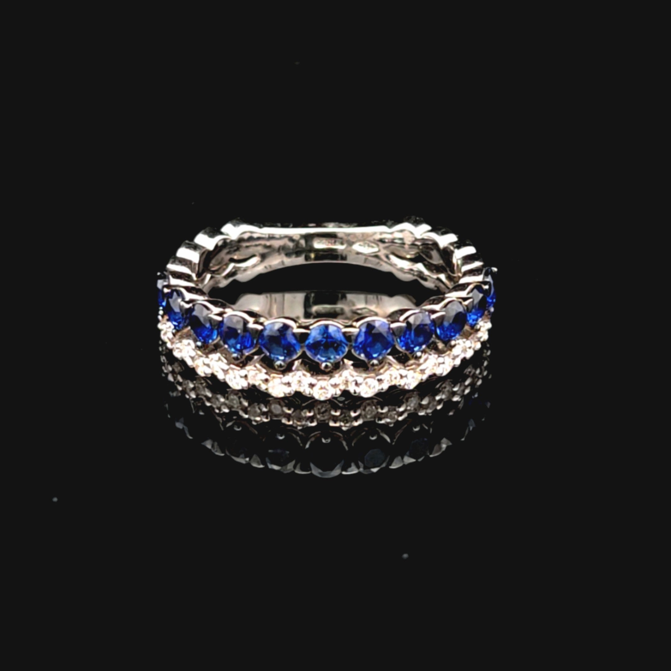 Sofia 18K White Gold Sapphire and Diamond Ring – Size 6