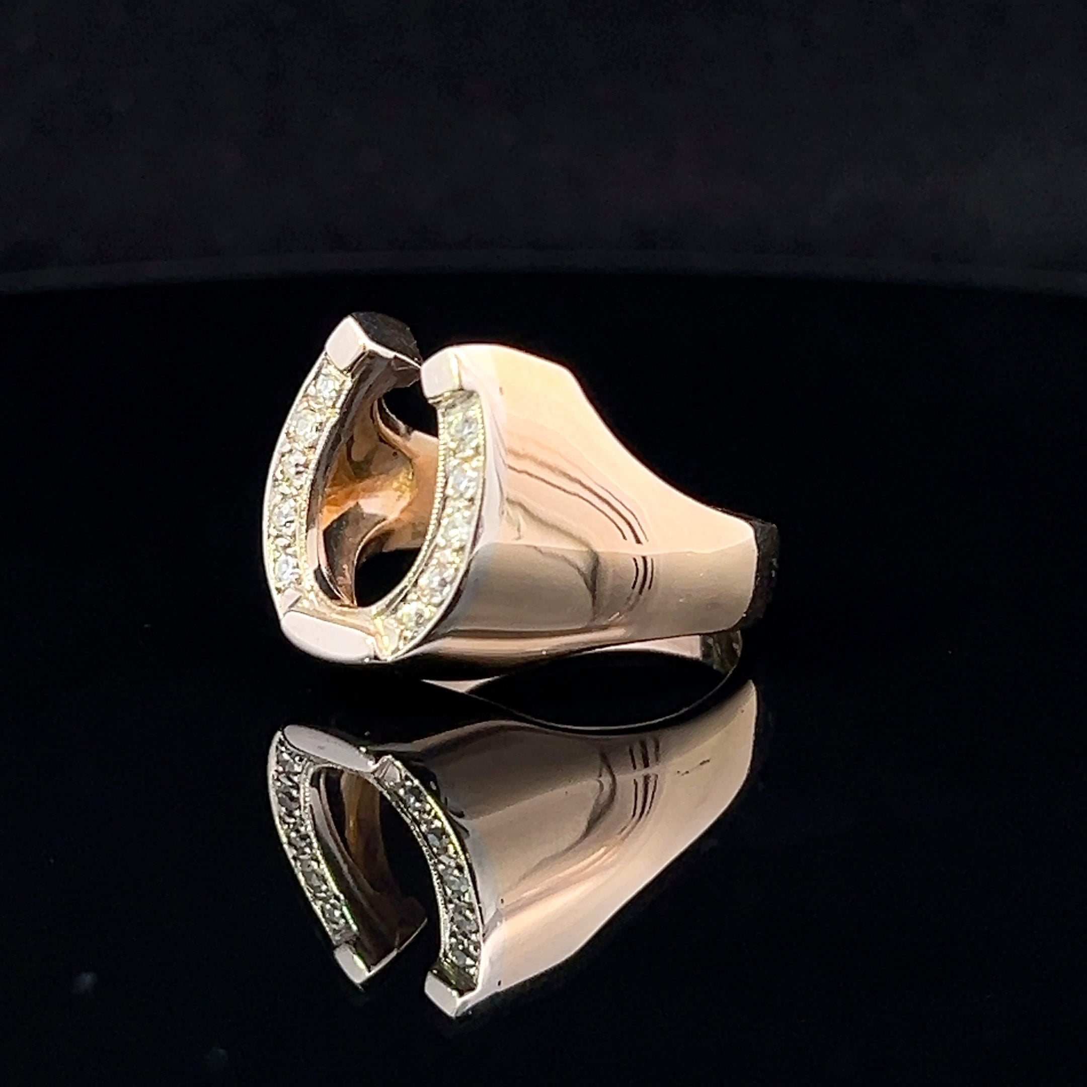 Harry 14K Yellow Gold Diamond Horseshoe Ring