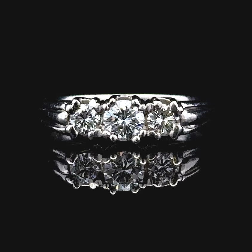 Sienna Platinum 3-Stone Diamond Engagement Ring, Size 8