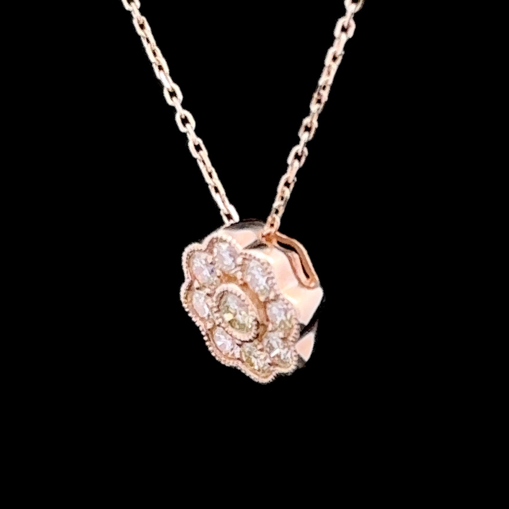 Edaline 14K Yellow Gold 0.55 CTW Flower Diamond Necklace