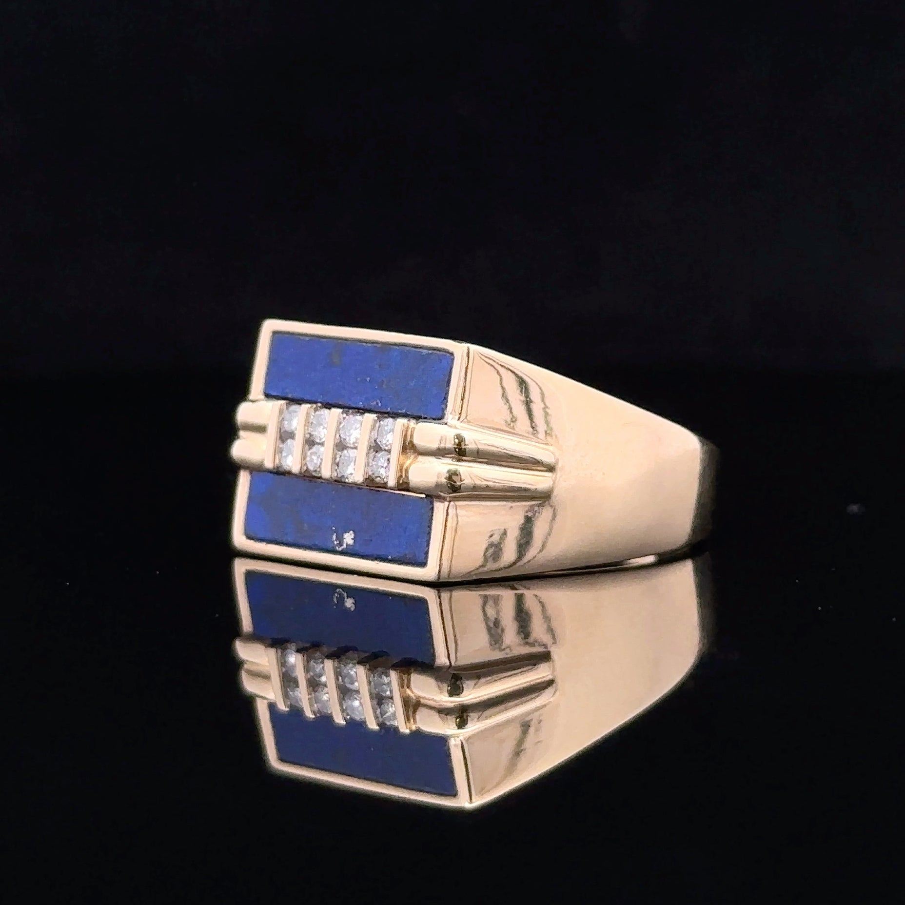 Judah 14K Lapis and Diamond Ring