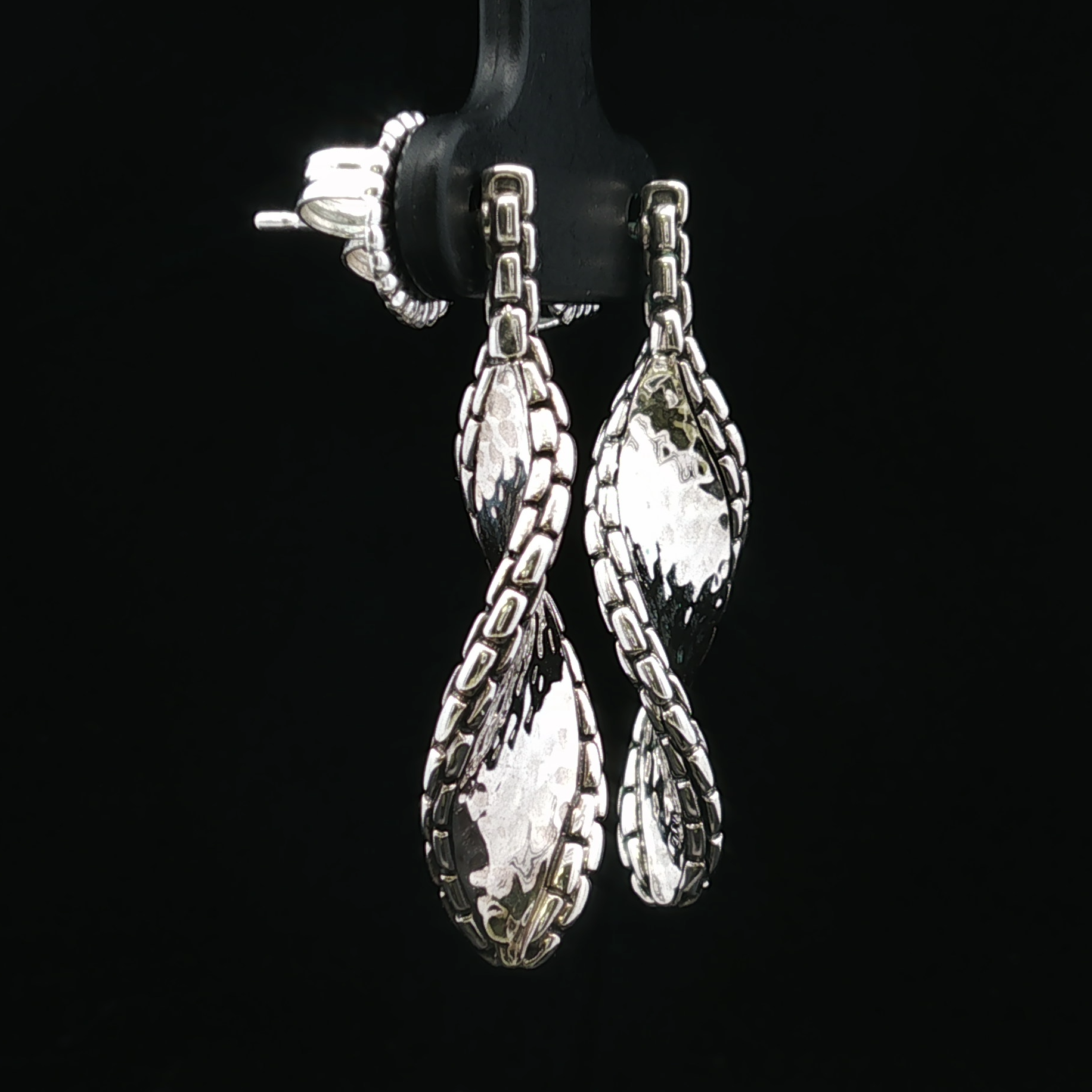 Rosalindia Antiqued Silver Drop Earrings