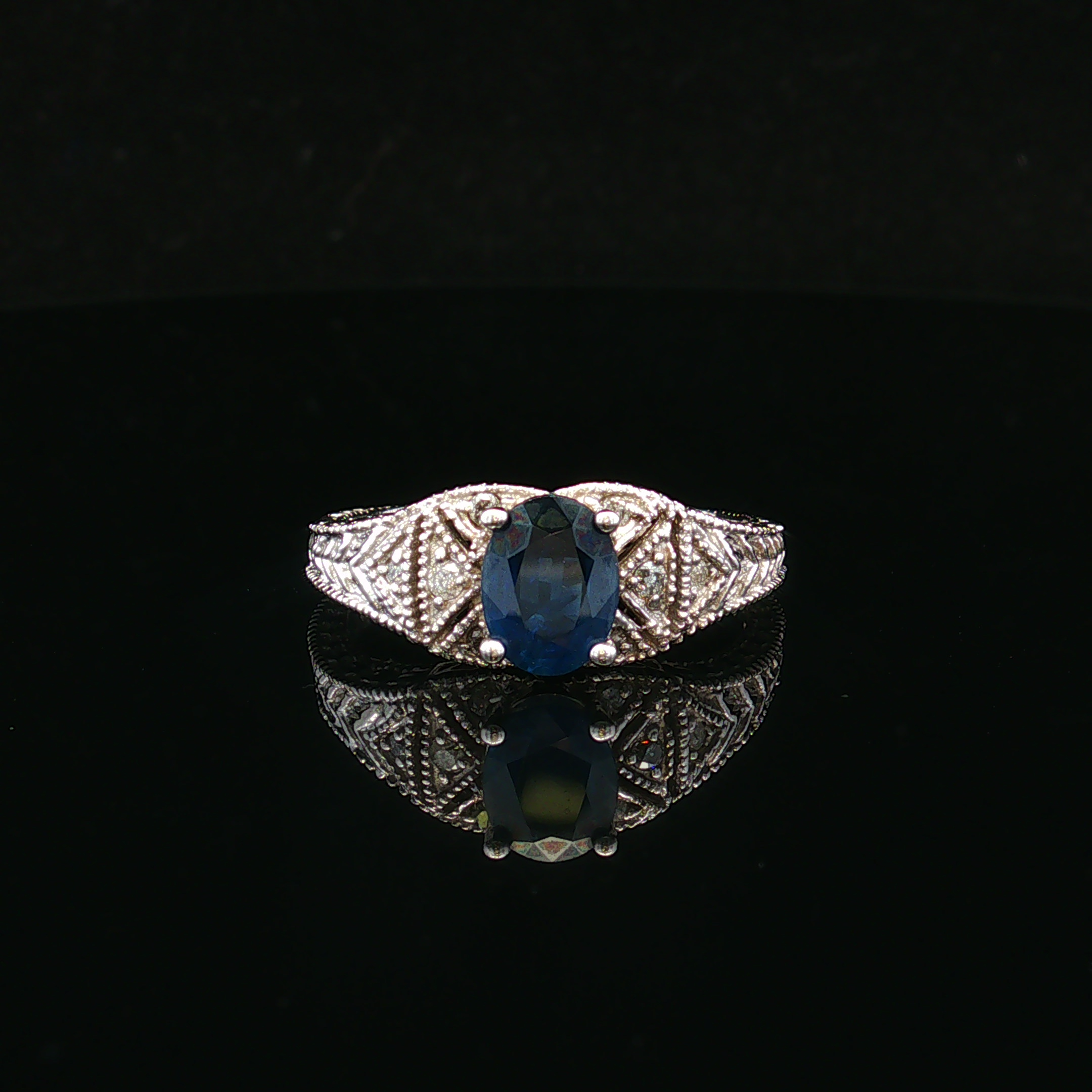 Blythea 14KW 1.50 CT Oval Sapphire & Diamond Ring