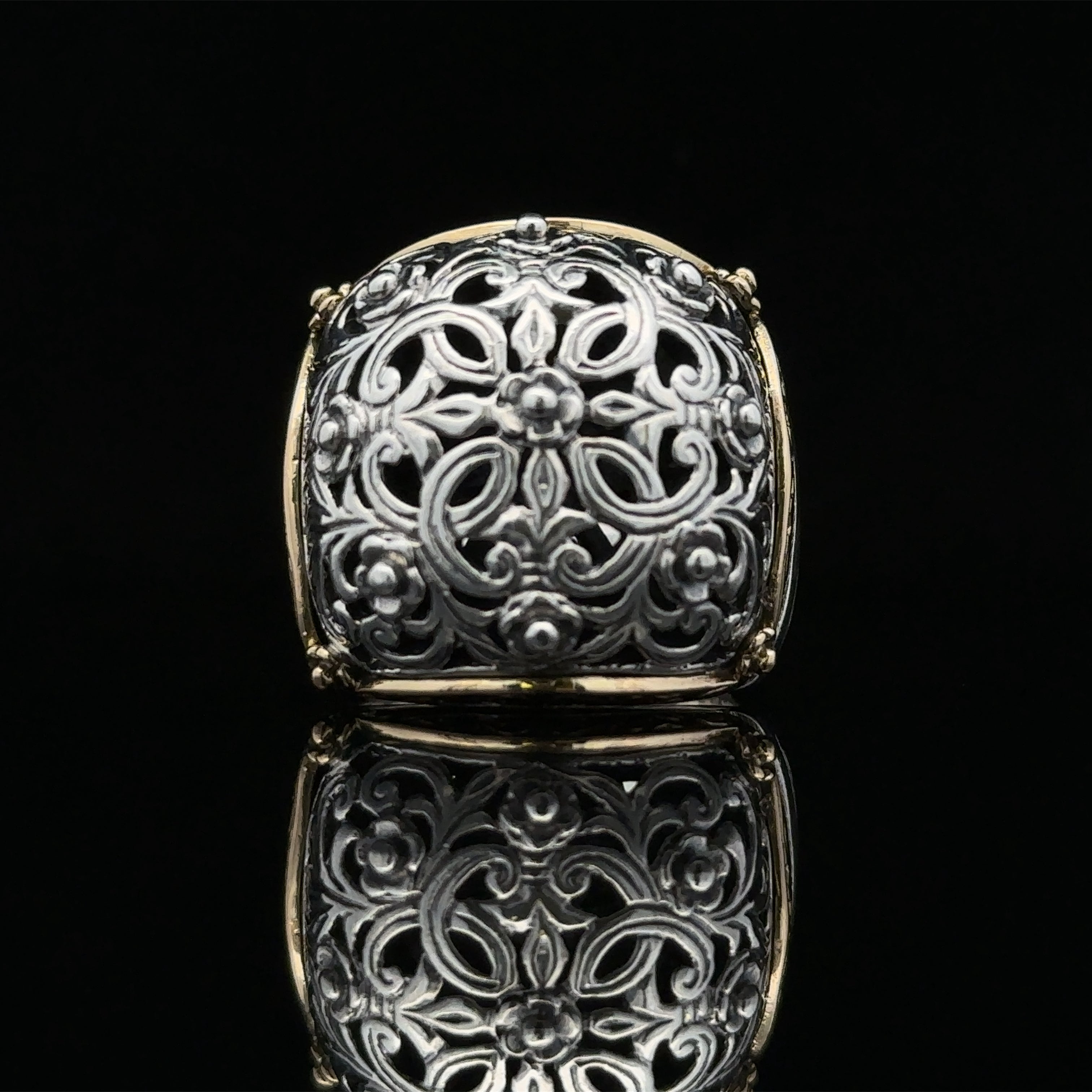 Konstantino Two-Tone Sterling & 18K Gold Ring – Size 6.5