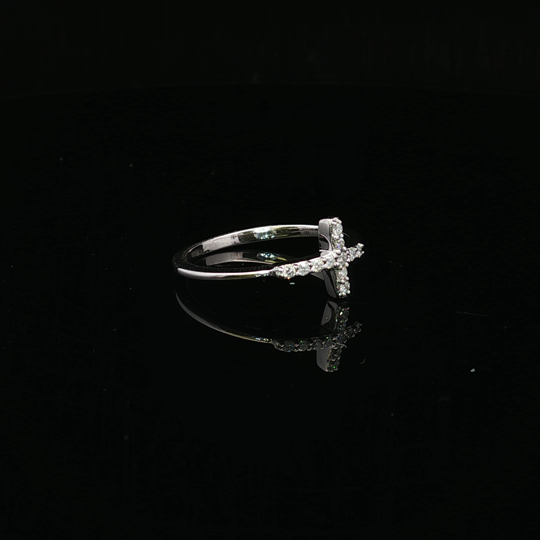 Alexis 14KW .05CTW Diamond Cross Ring
