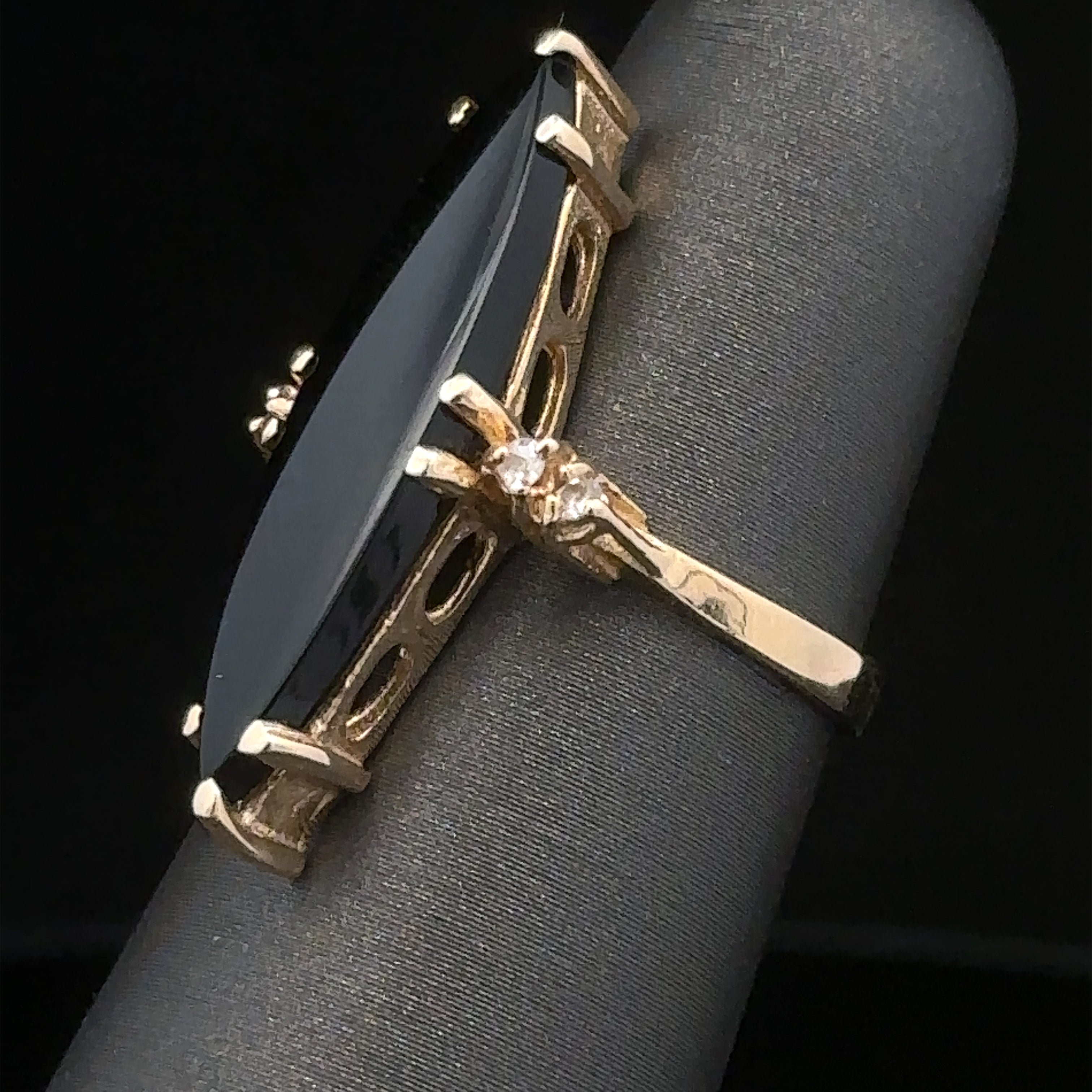Raelynn Onyx and Diamond Ring