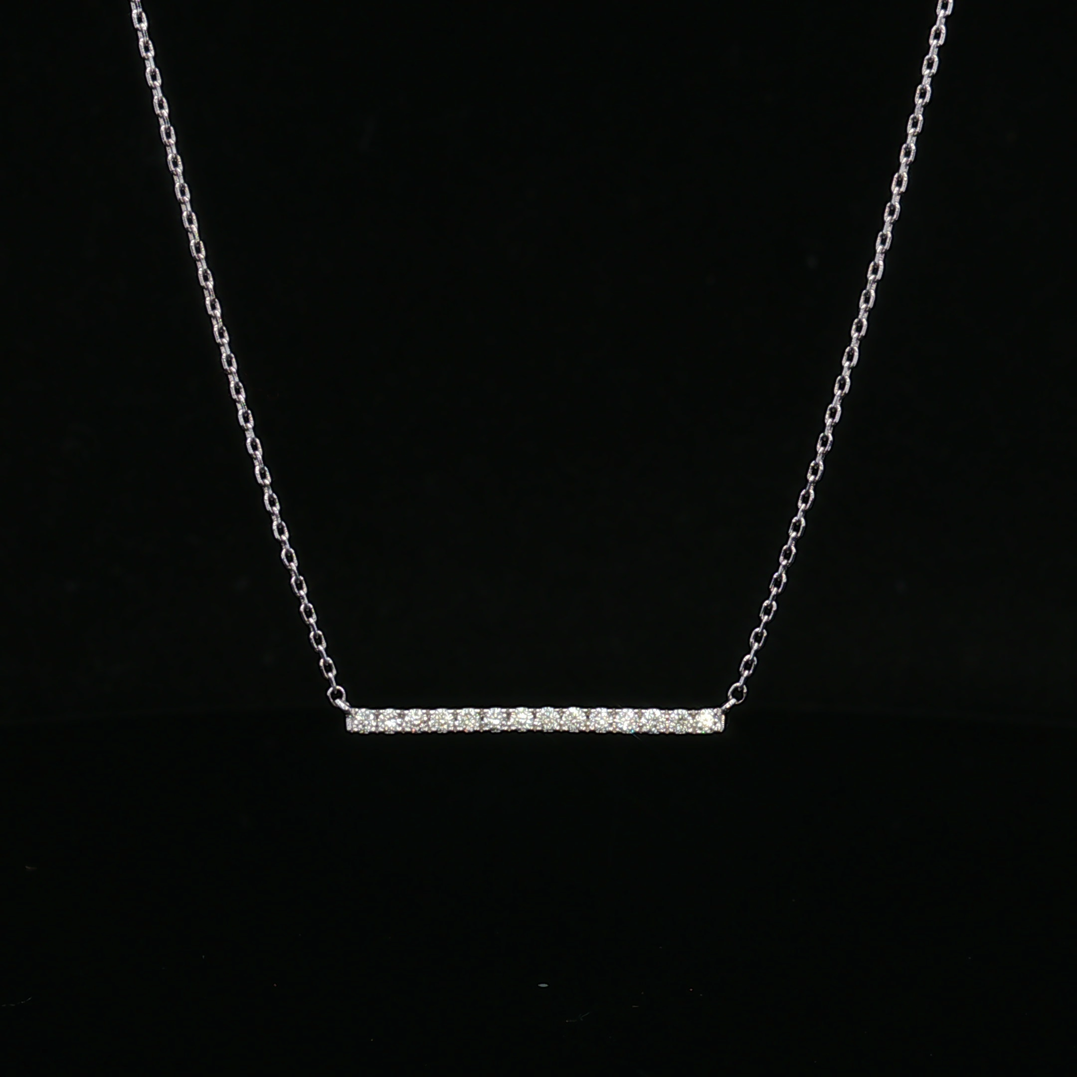 Selene 14KW Adjustable .14 CTW Diamond Bar Necklace