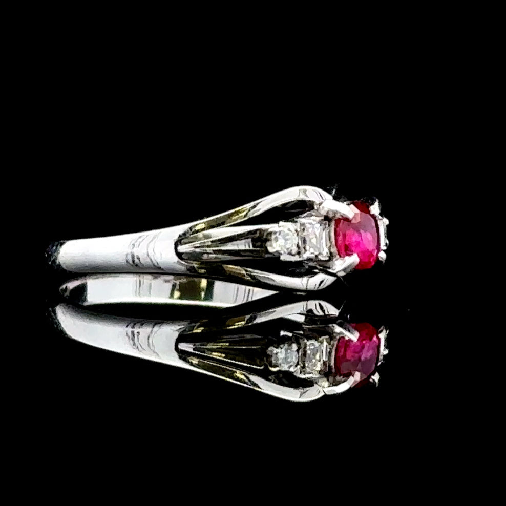 Lila Ruby and Diamond Ring
