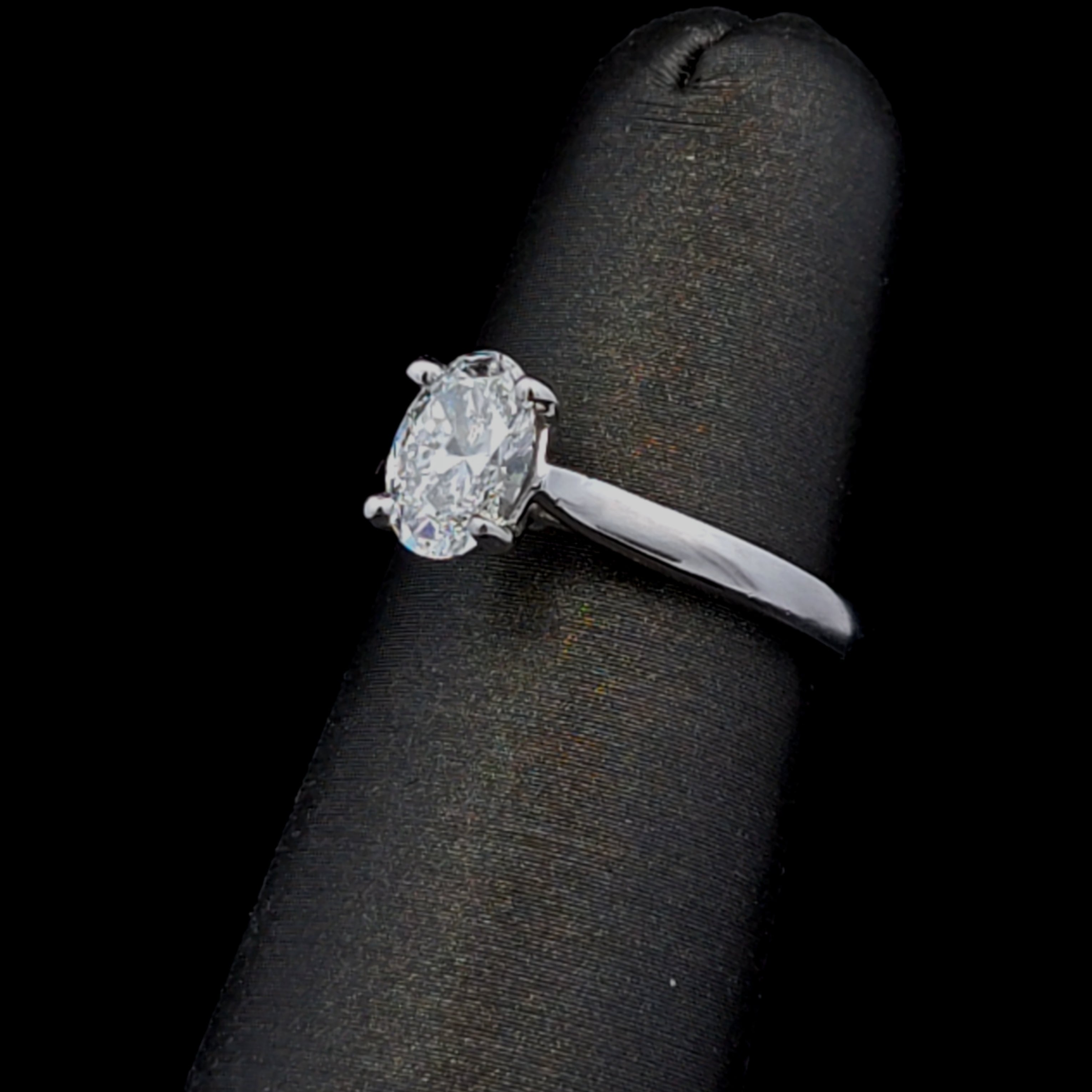 Ayla Platinum 1.00CT Oval Lab Diamond Engagement Ring