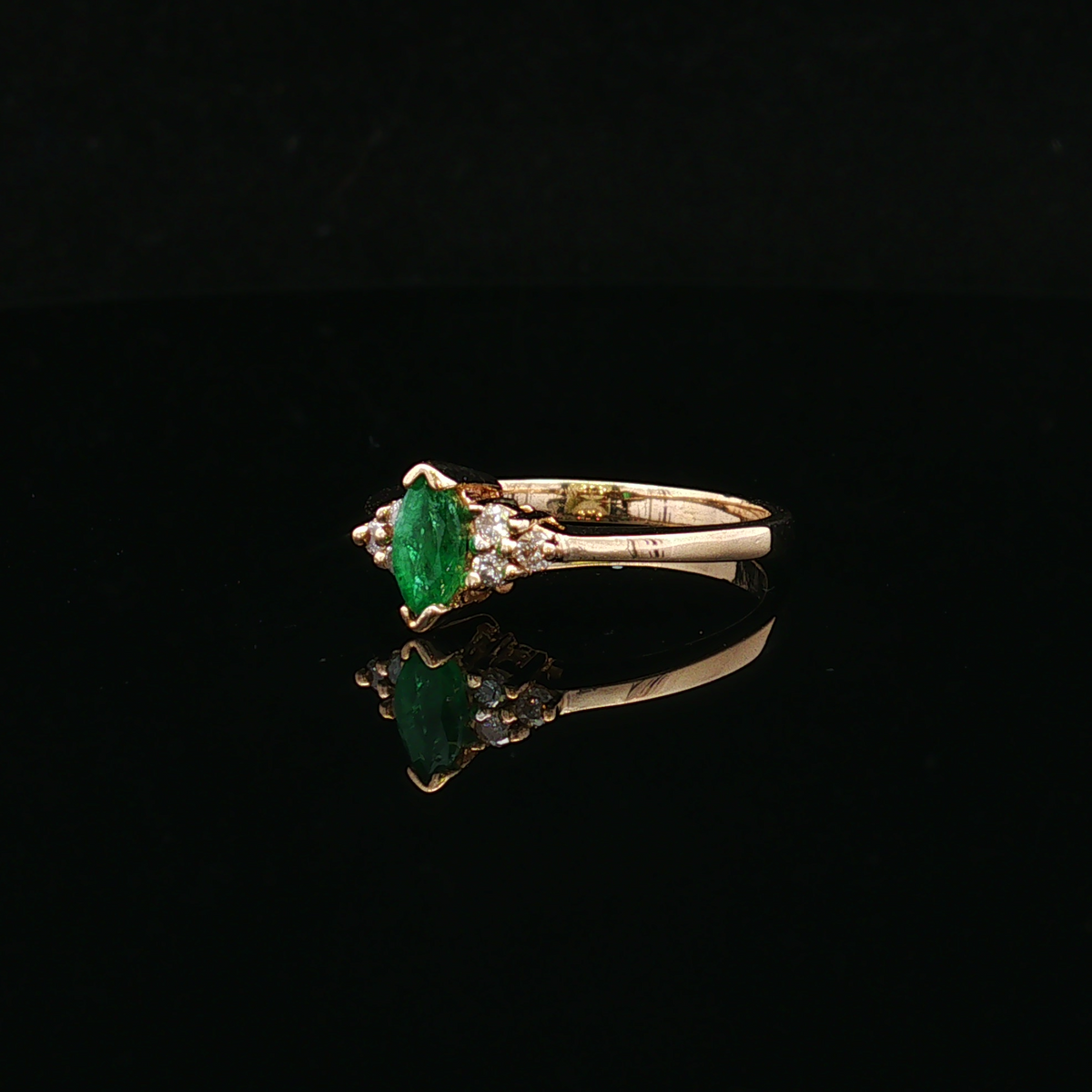 Wrenlyn 14K Yellow Gold Emerald & Diamond Ring