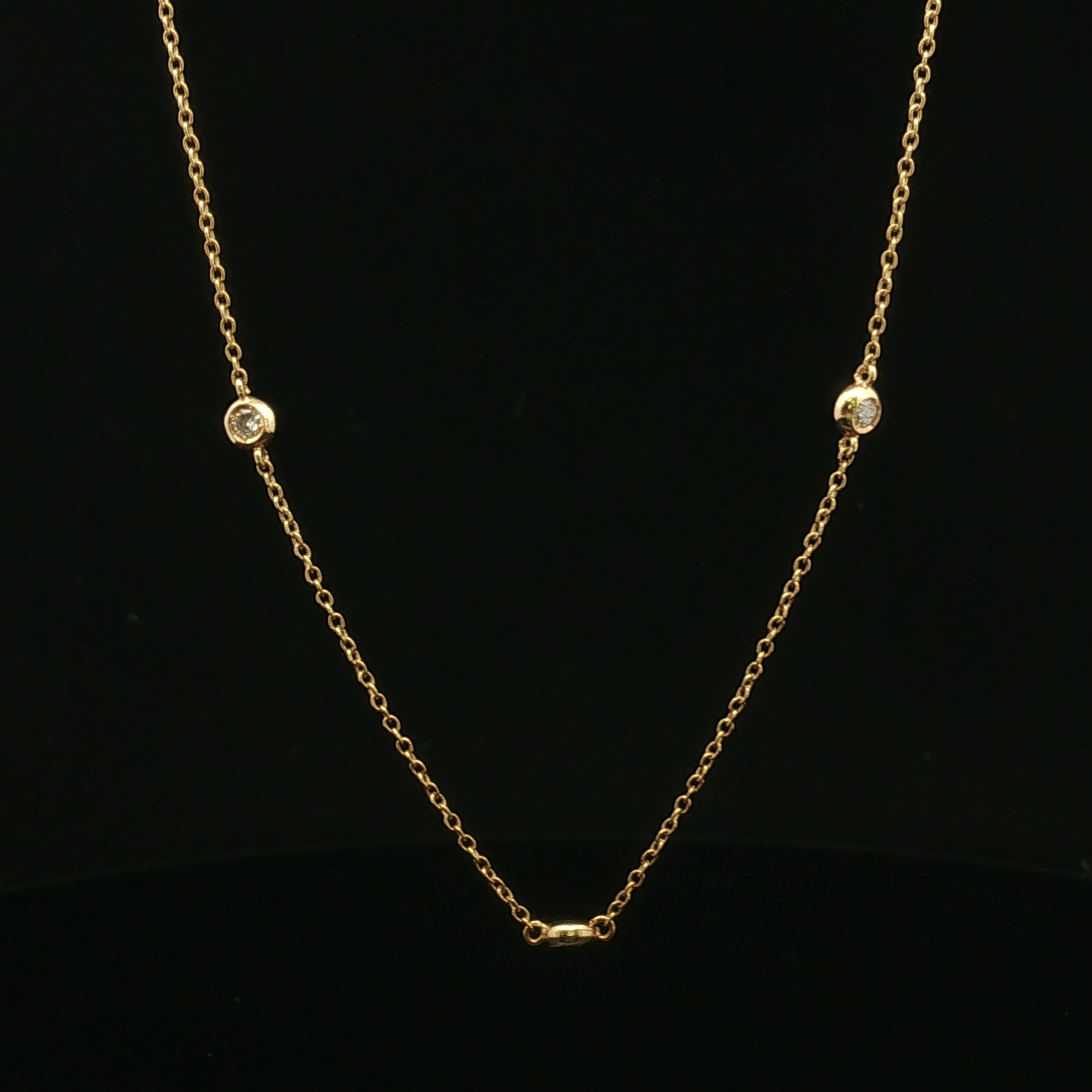 Bethany 14K Yellow Gold 7 Bezel-Set Stationed Diamond Necklace