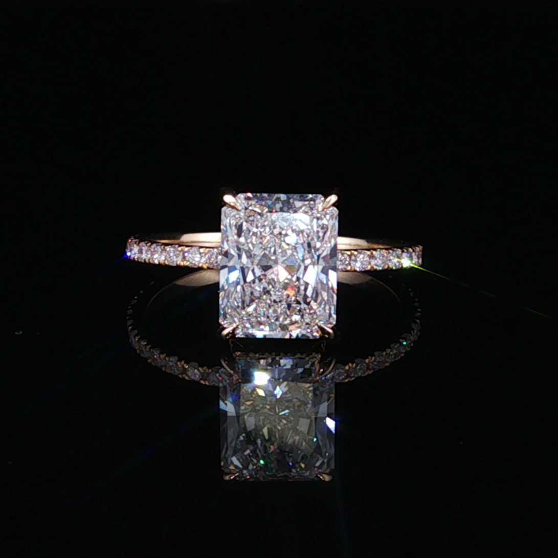 Cleo 14KY 3.5CTW Radiant Lab-Grown Diamond Engagement Ring