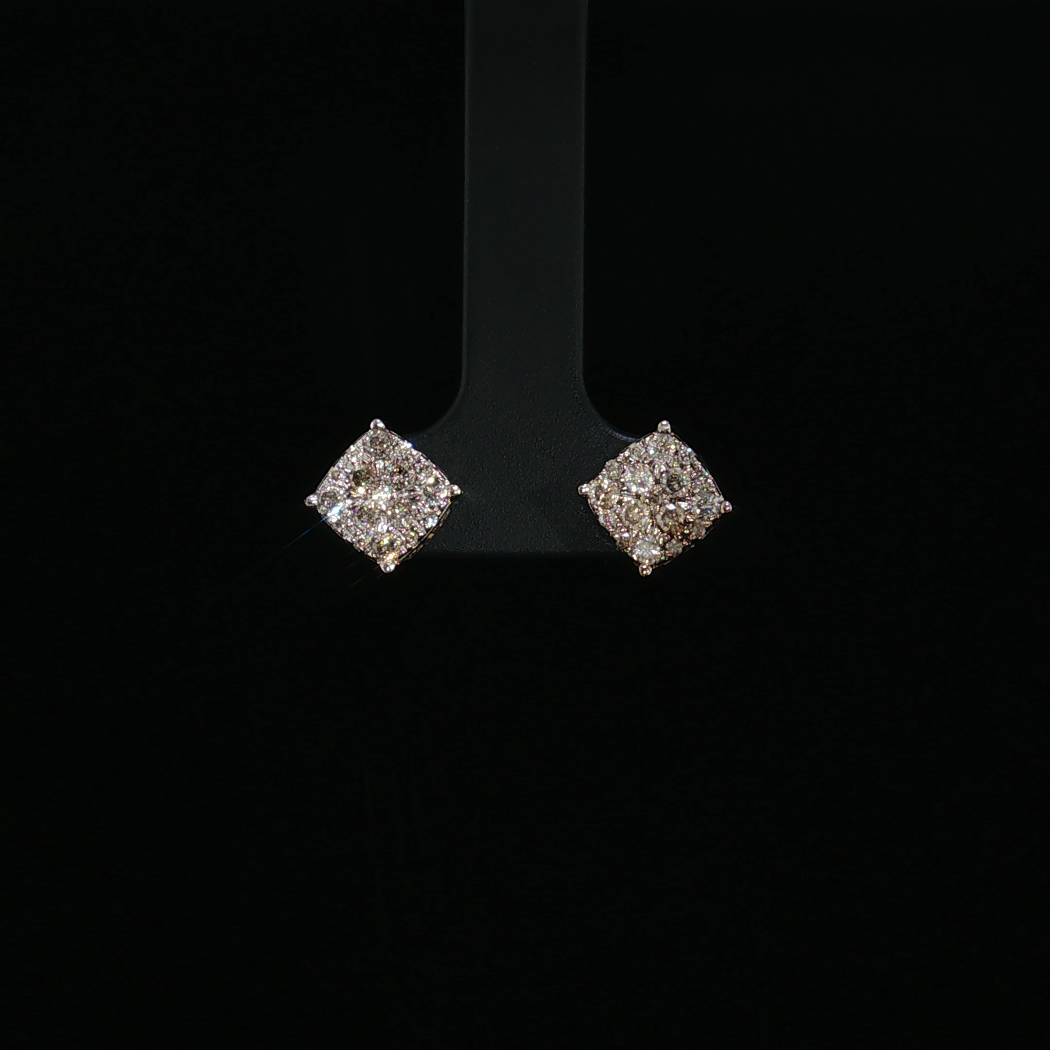 Alora 10K White Gold Cluster Diamond Stud Earrings