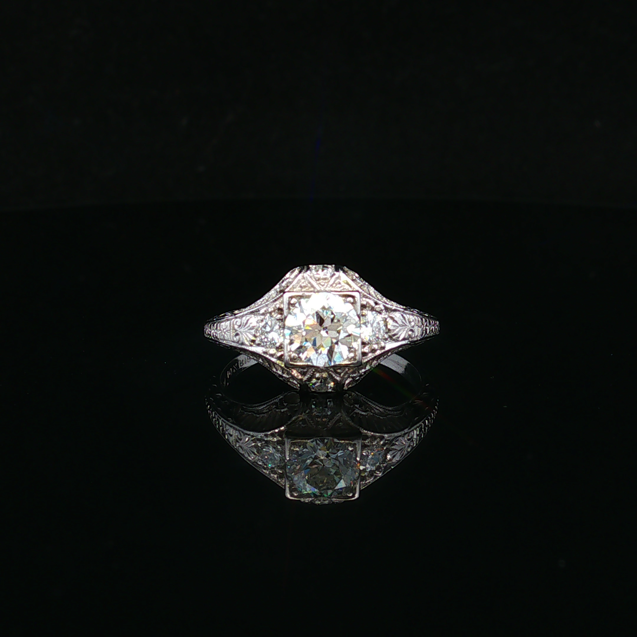 Embera Platinum 1 CTW European Cut Diamond Ring