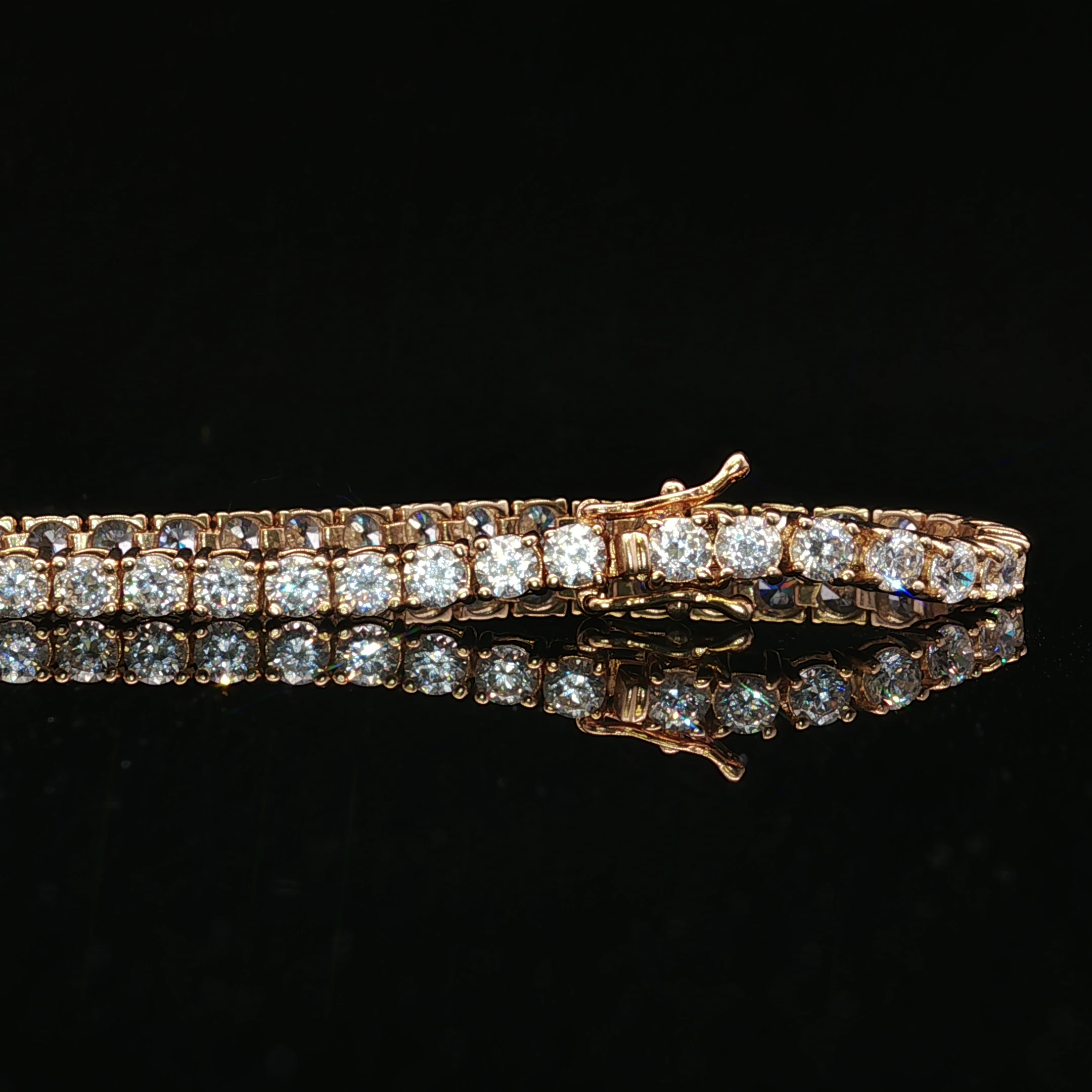 14K Yellow Gold Cubic Zirconia Tennis Bracelet