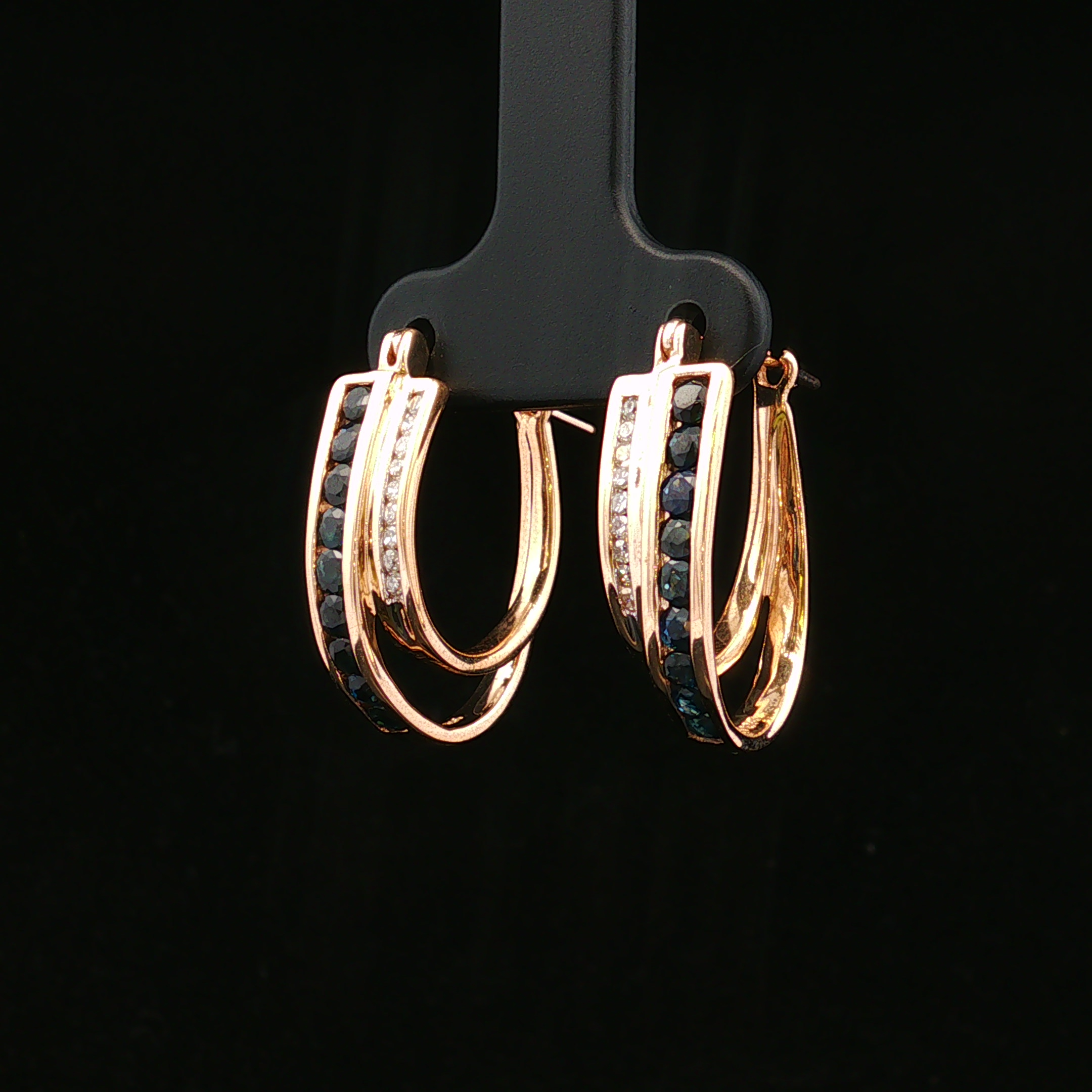 Lenarose 14K Sapphire & Diamond Double Hoops