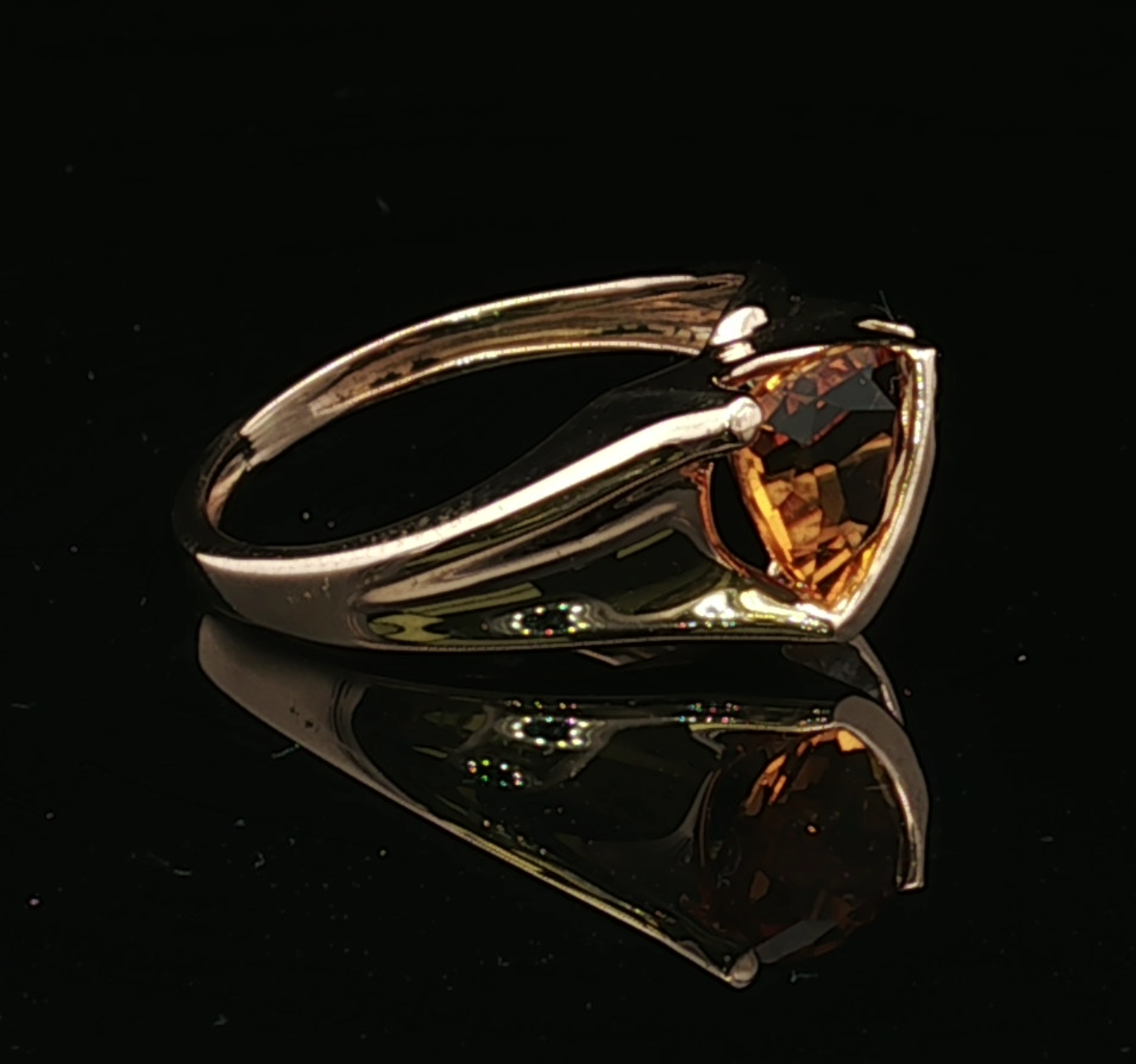 Lorelei 14K Yellow Gold Trillion Citrine & Diamond Ring