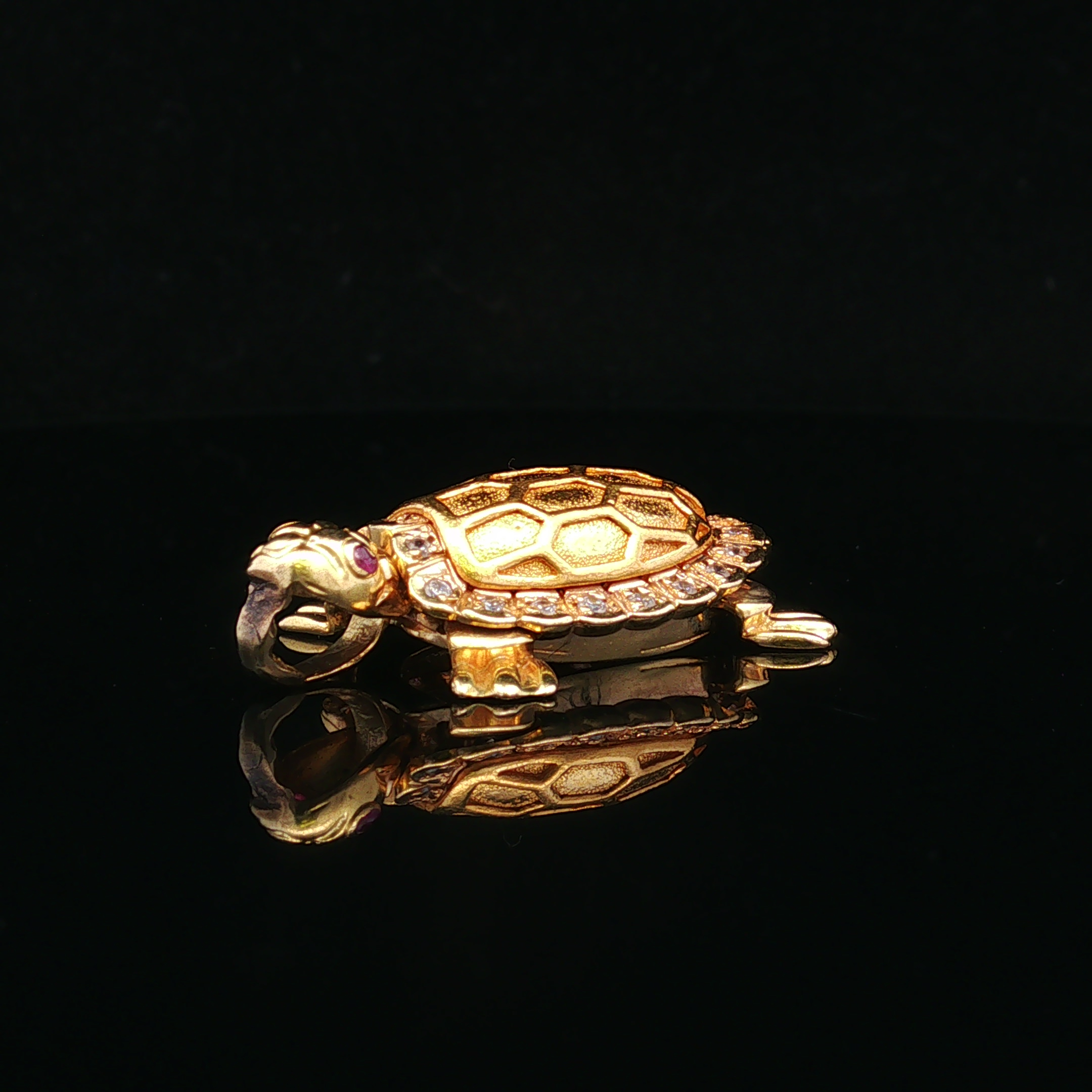Almeda Diamond & Ruby Turtle Pendant