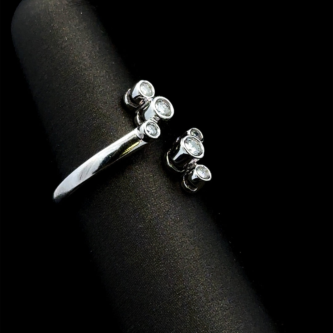 Aniyah 14K White Gold .44 Ct Six-Stone Bezel Set Ring