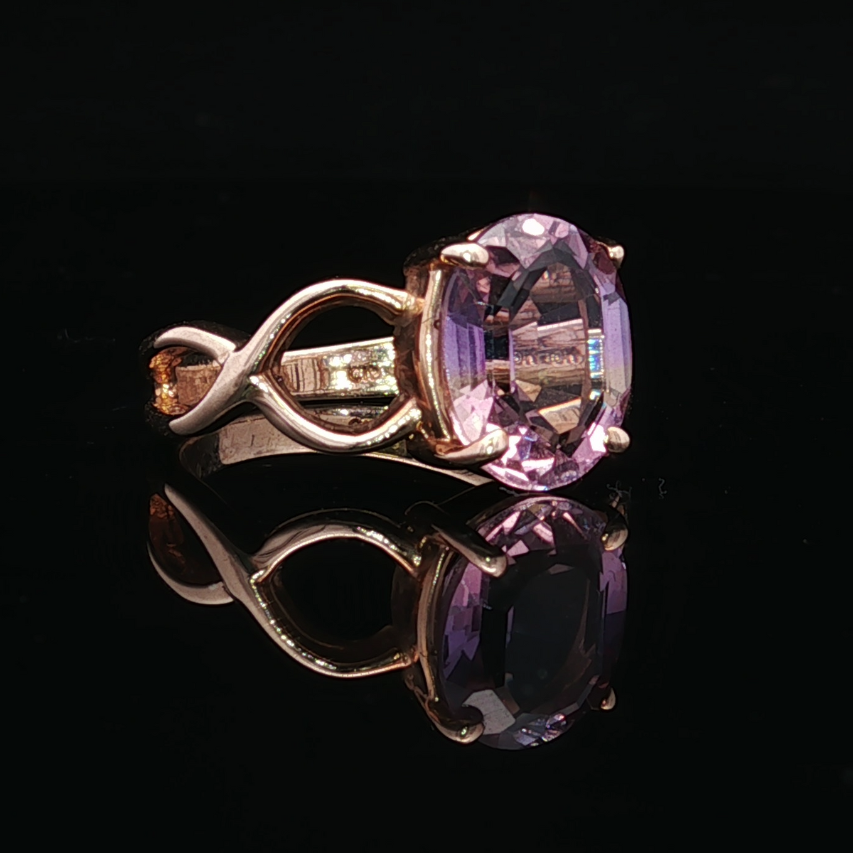Lucinda 10K Yellow Gold Oval Ametrine Ring